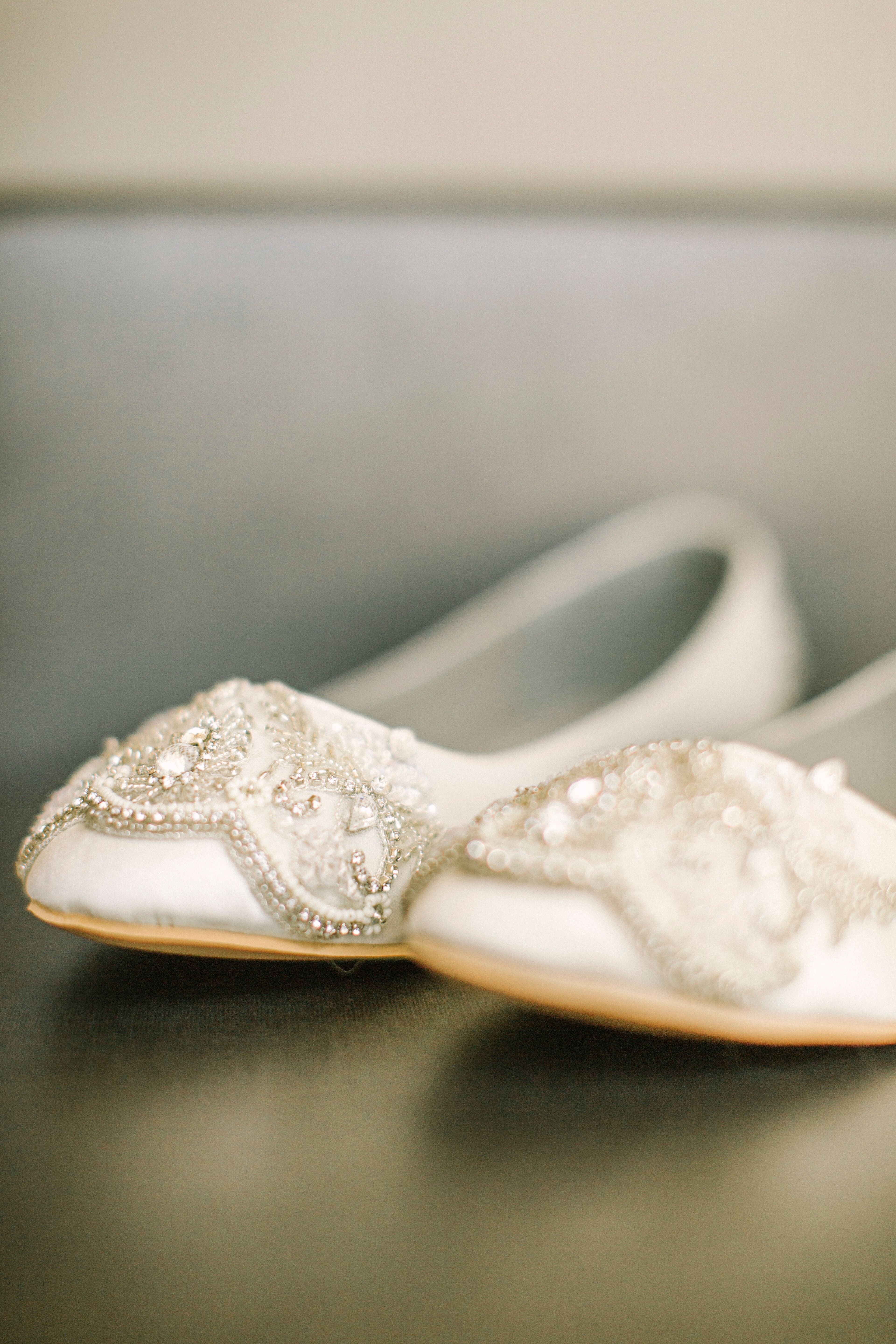 Hand-Beaded Ivory Bridal Shoes