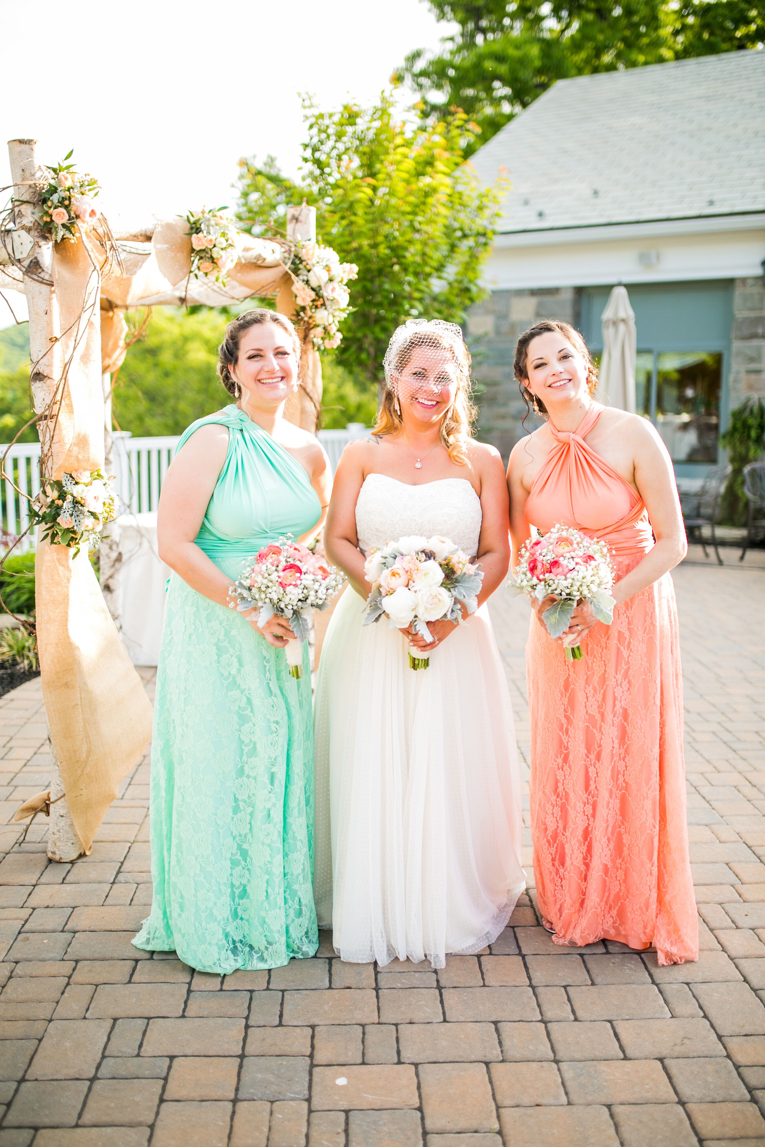 peach and mint bridesmaid dresses