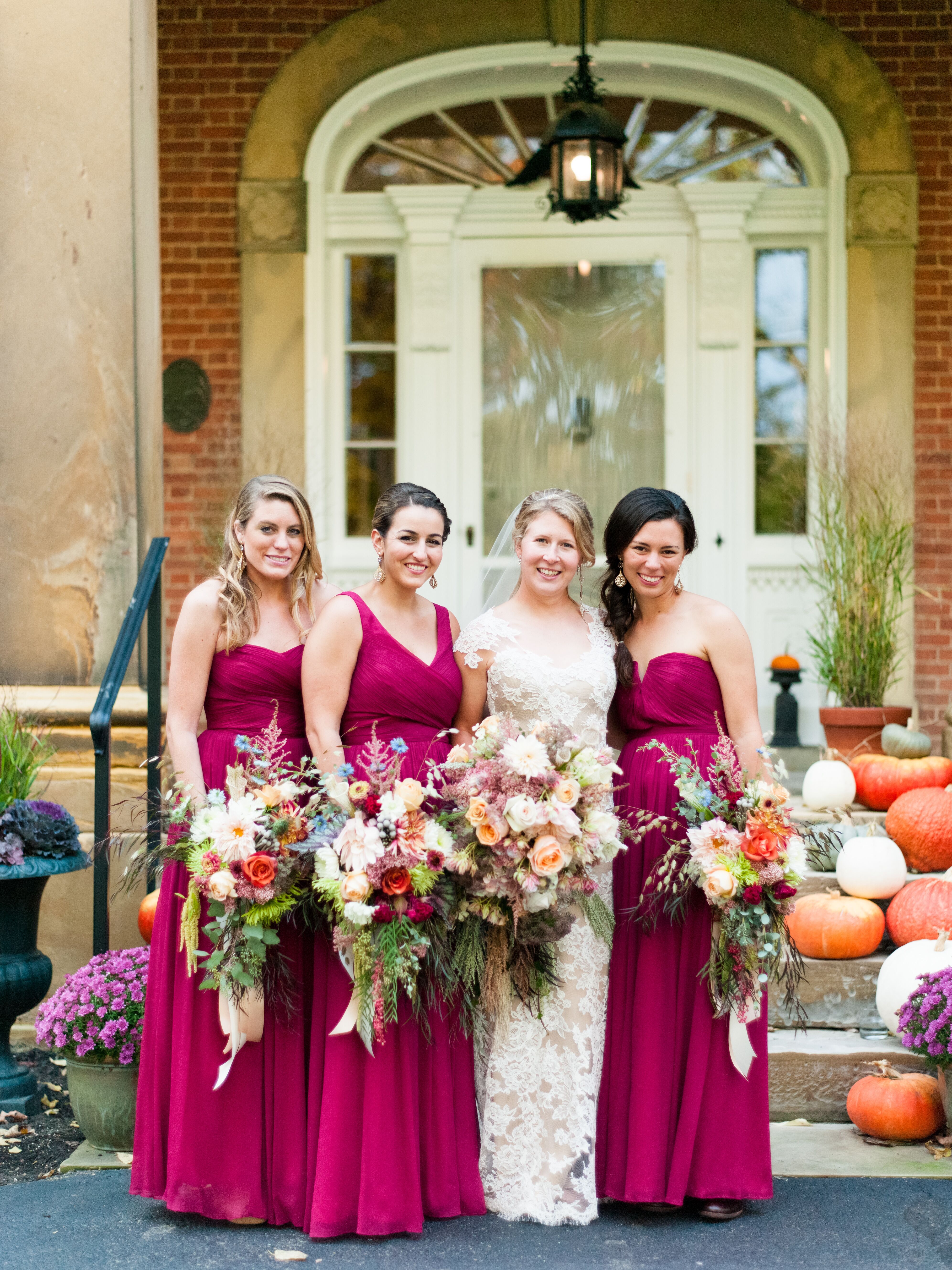 fuchsia maid of honor dresses