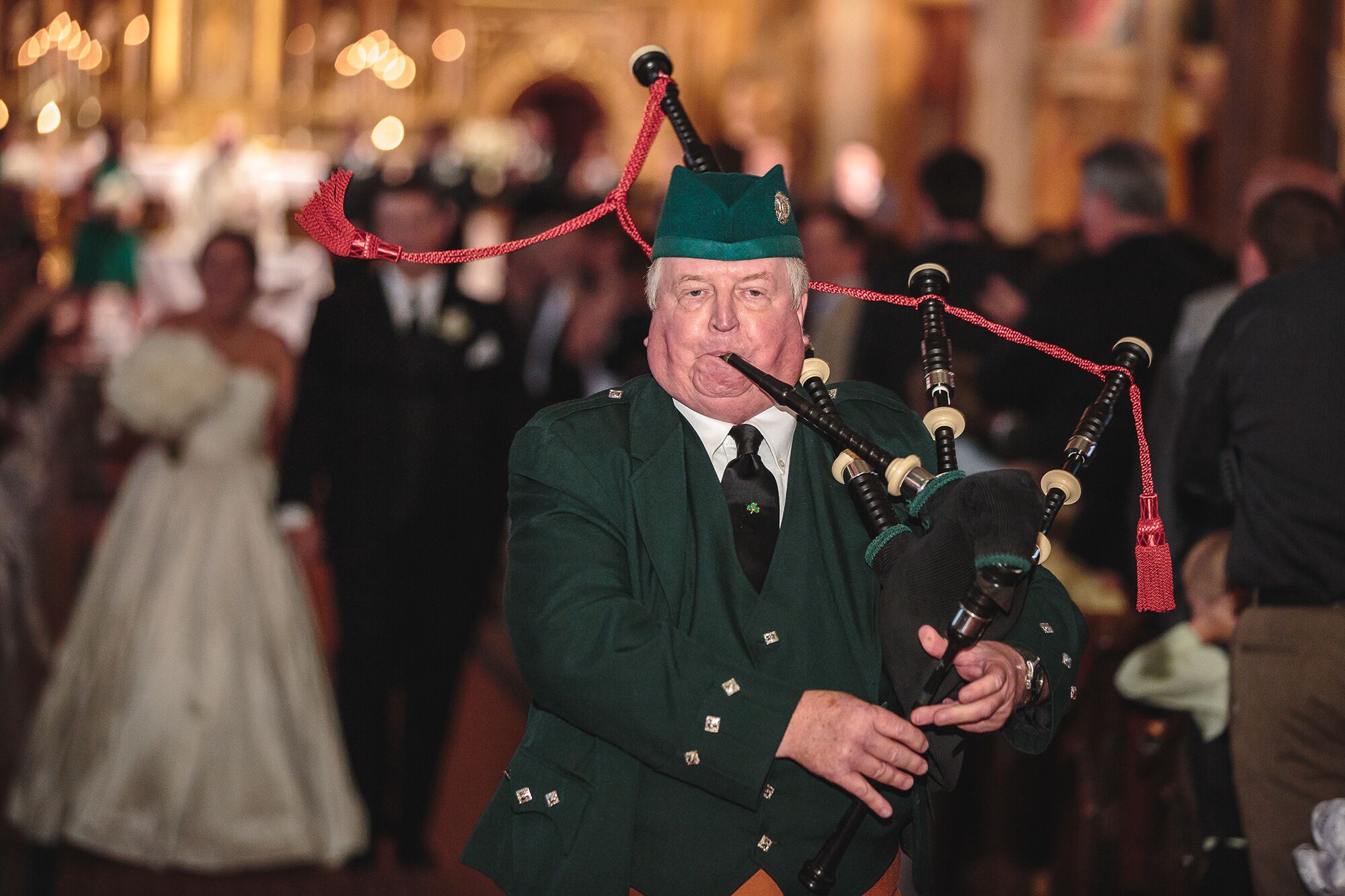 Traditional Irish Bagpiper