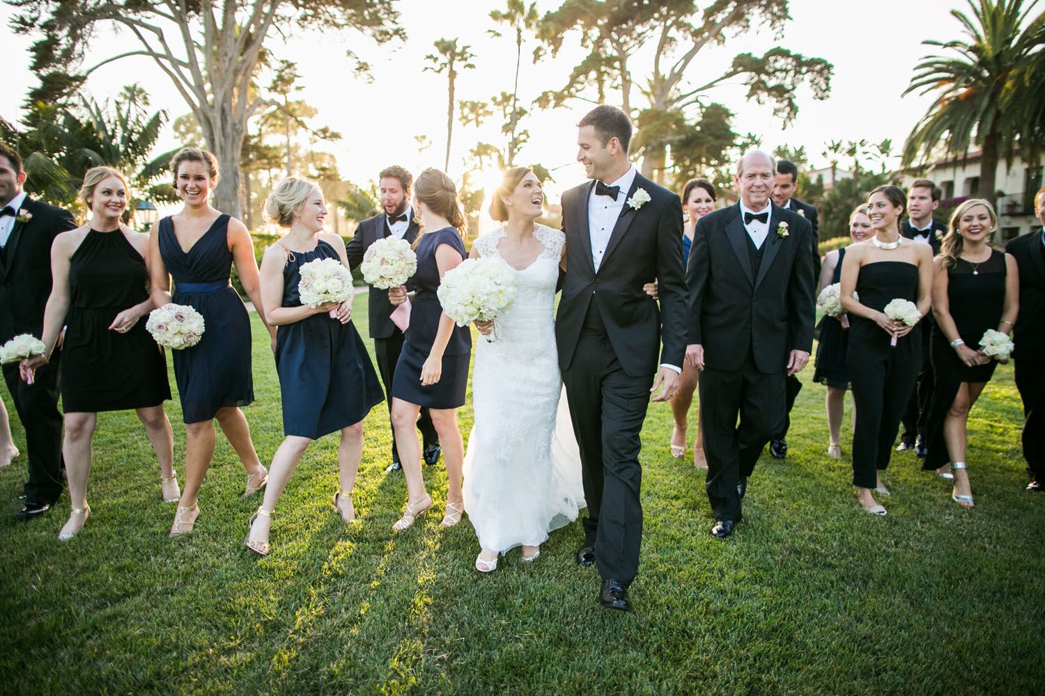 black and navy wedding party