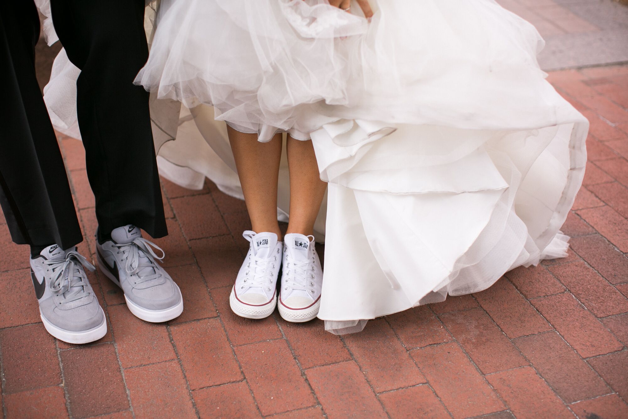 wedding dress with converse shoes