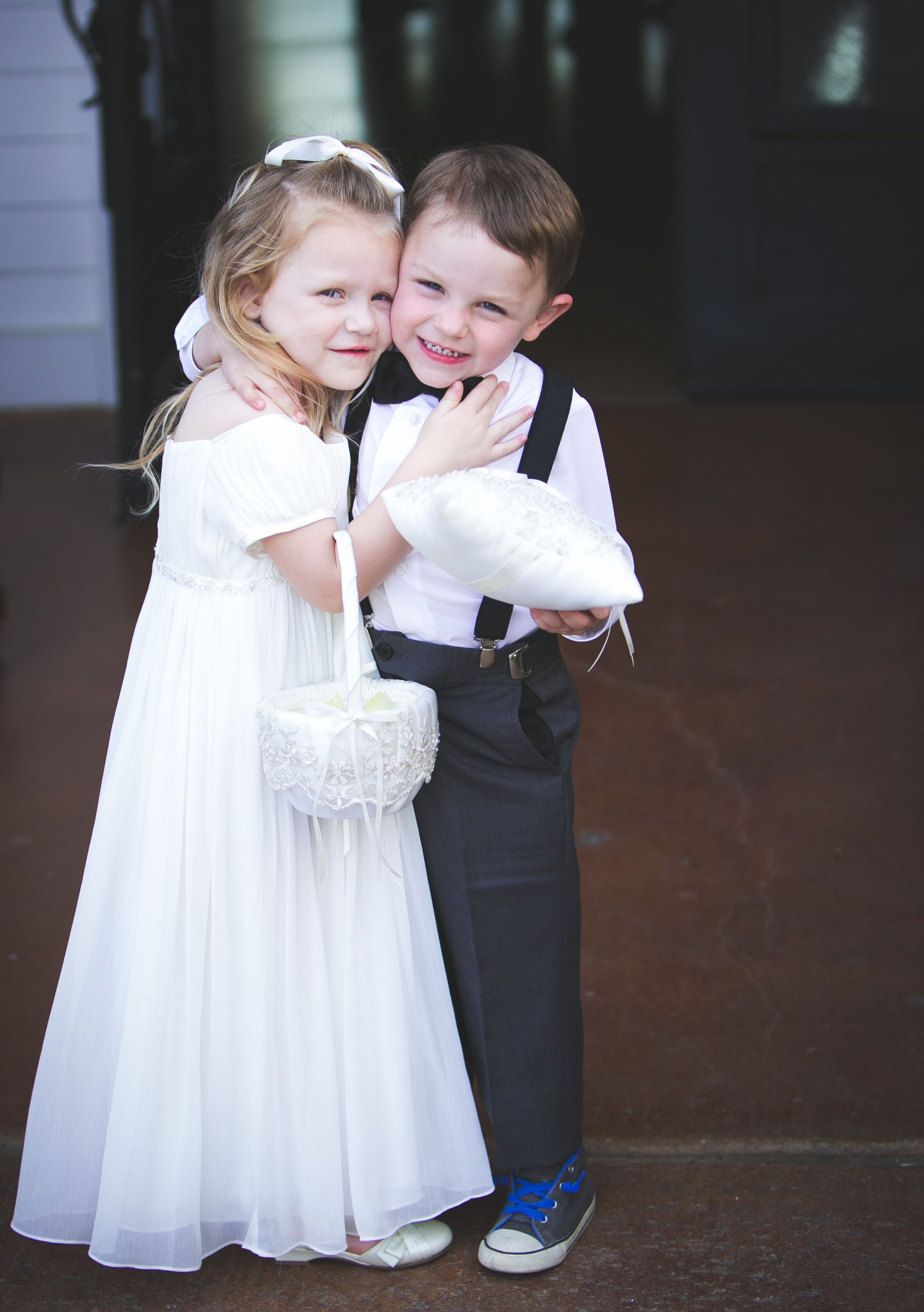 Flower Girl and Ring Bearer at Texas Spring Wedding