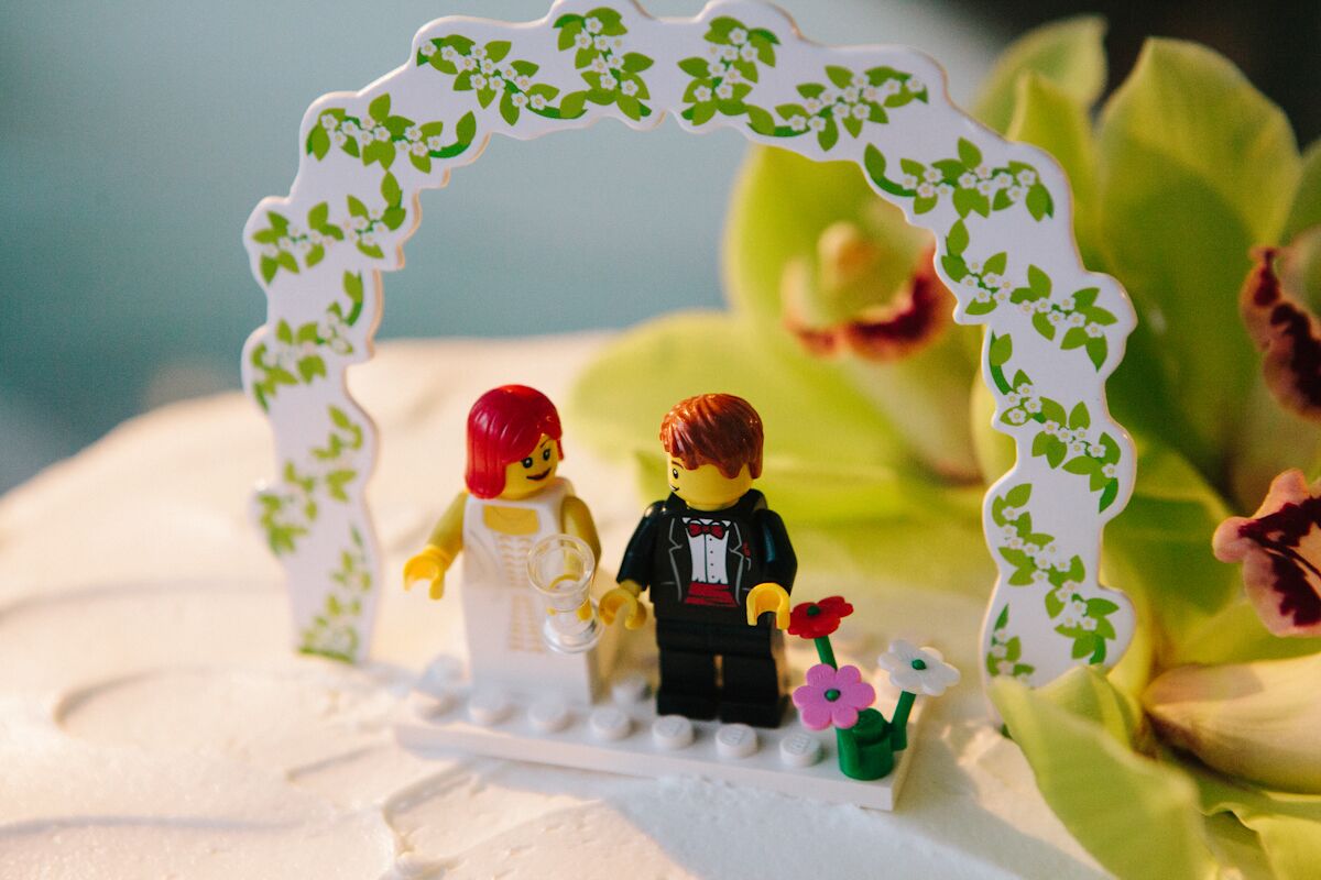 Bride and Groom Lego Wedding Cake