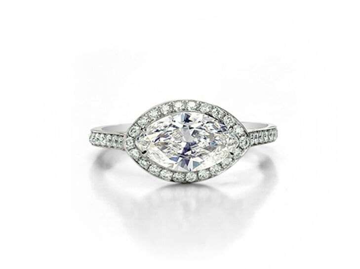 Marquise diamond ring horizontal setting