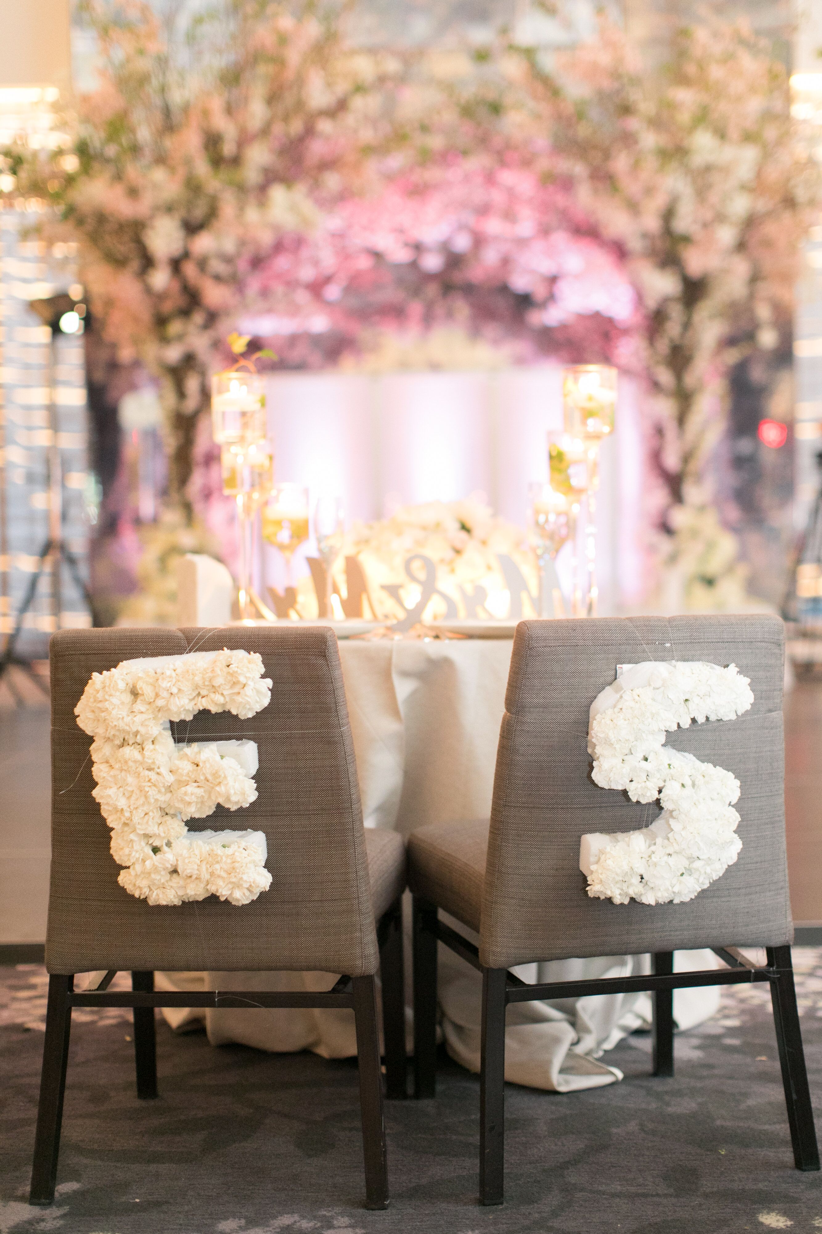 Personalized Sweetheart Chairs With Rose Monogram