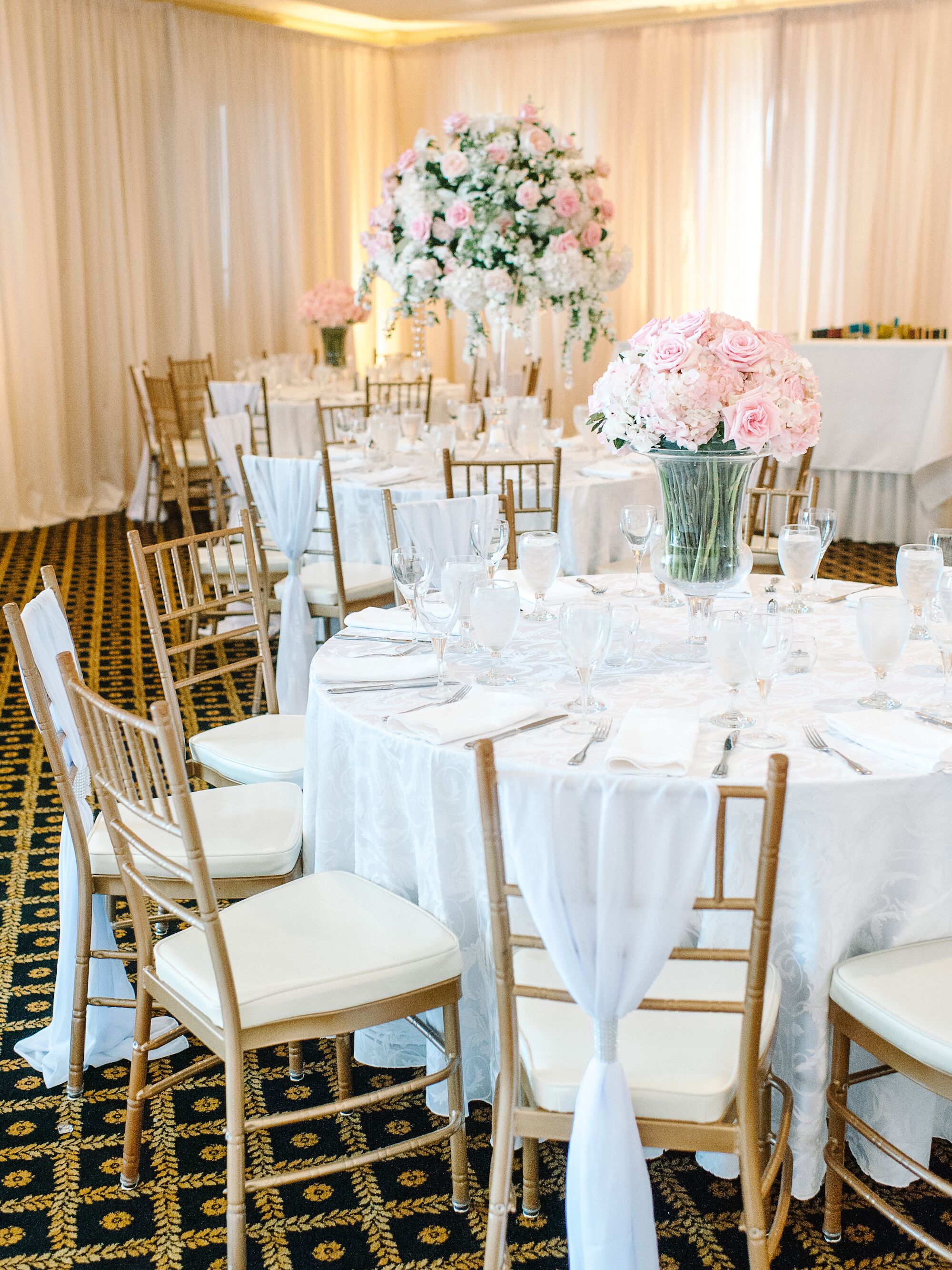 Elegant White and Blush Ceremony Decor