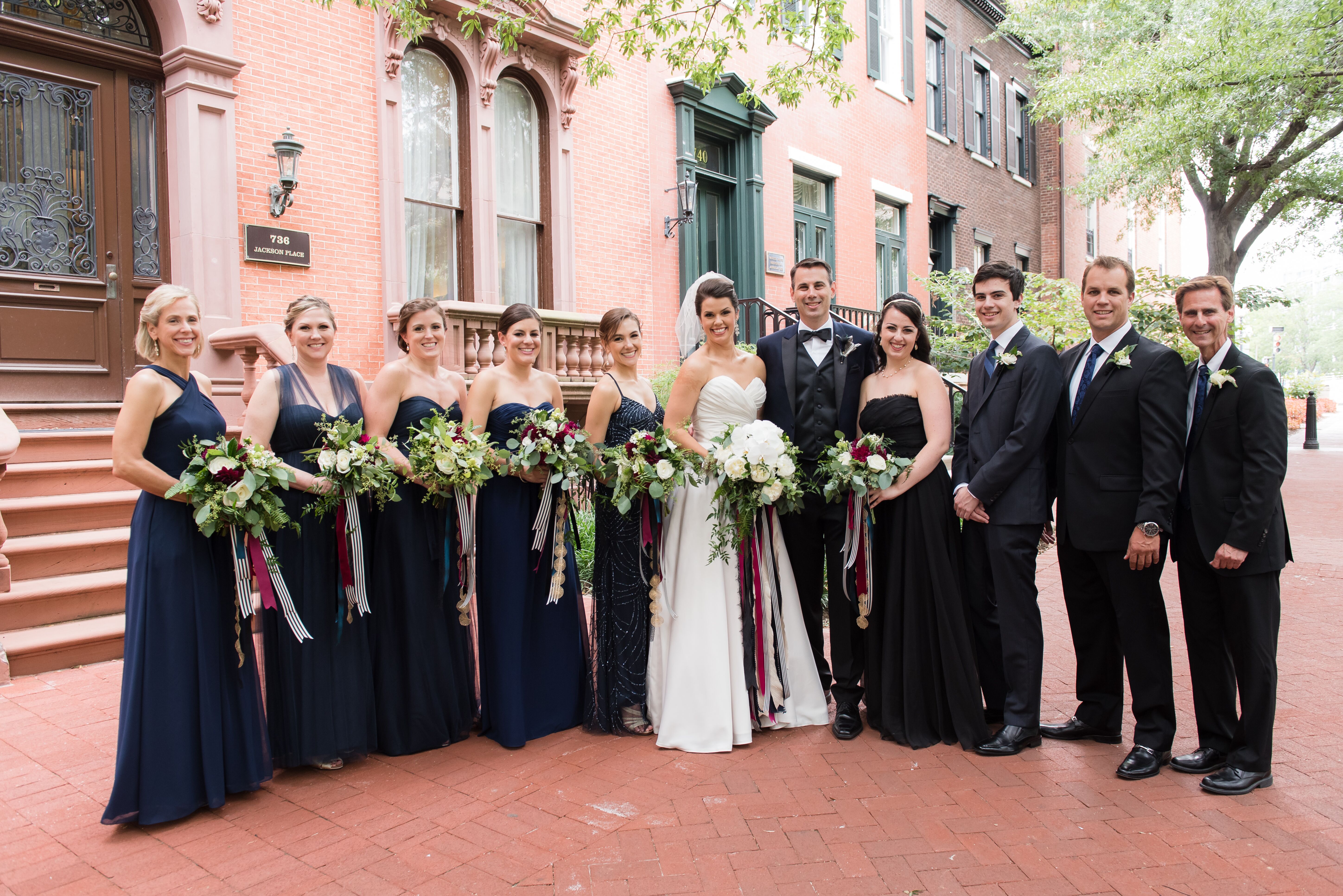 all navy bridal party