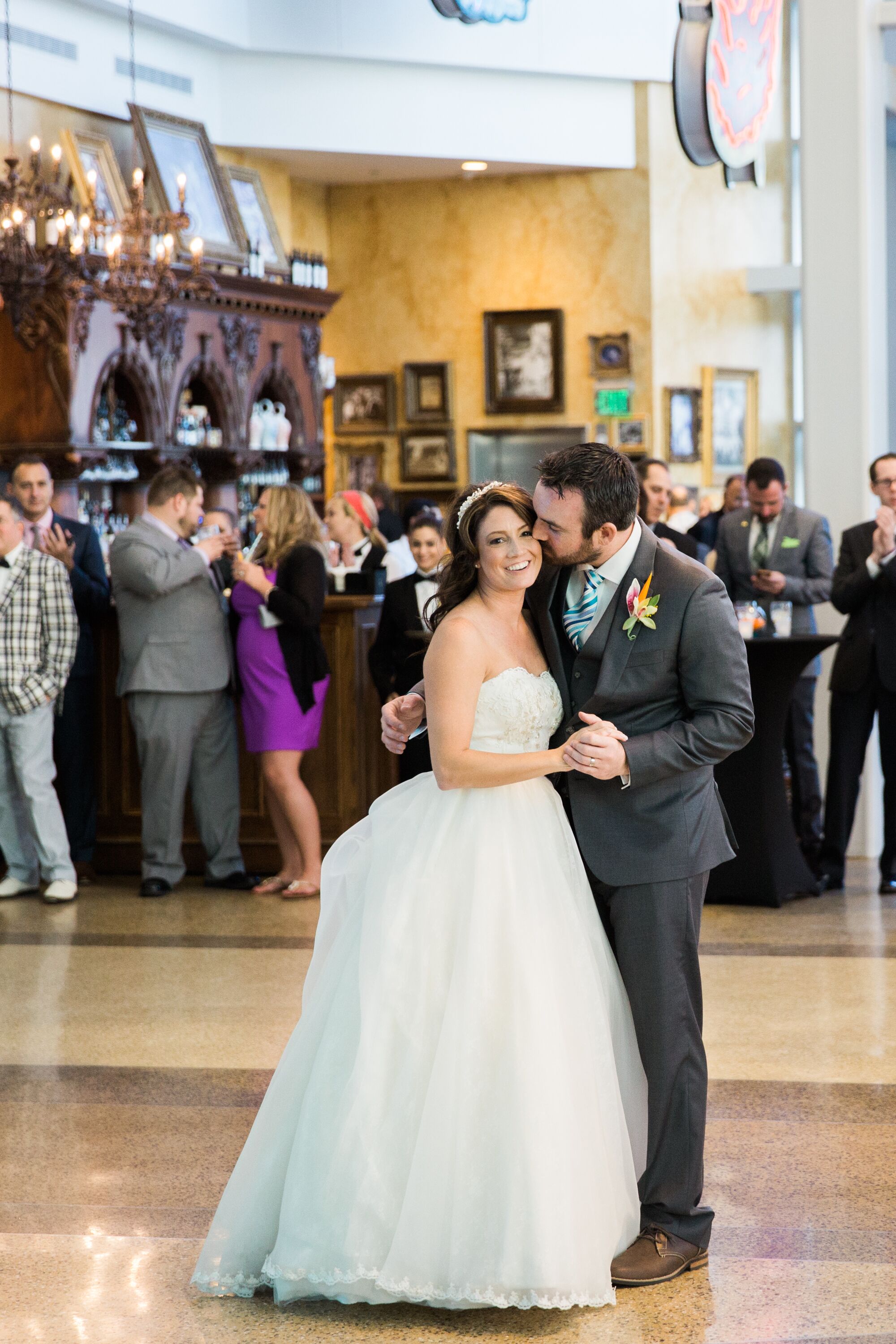 A Bright Teal and Yellow Wedding at Tampa Bay History