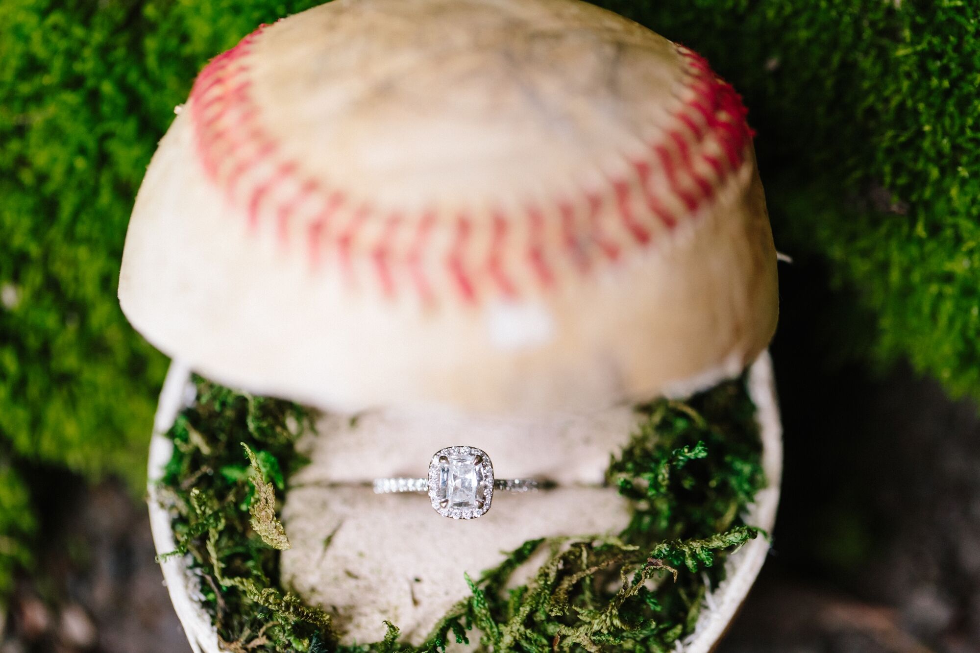 Baseball wedding ring holder sale