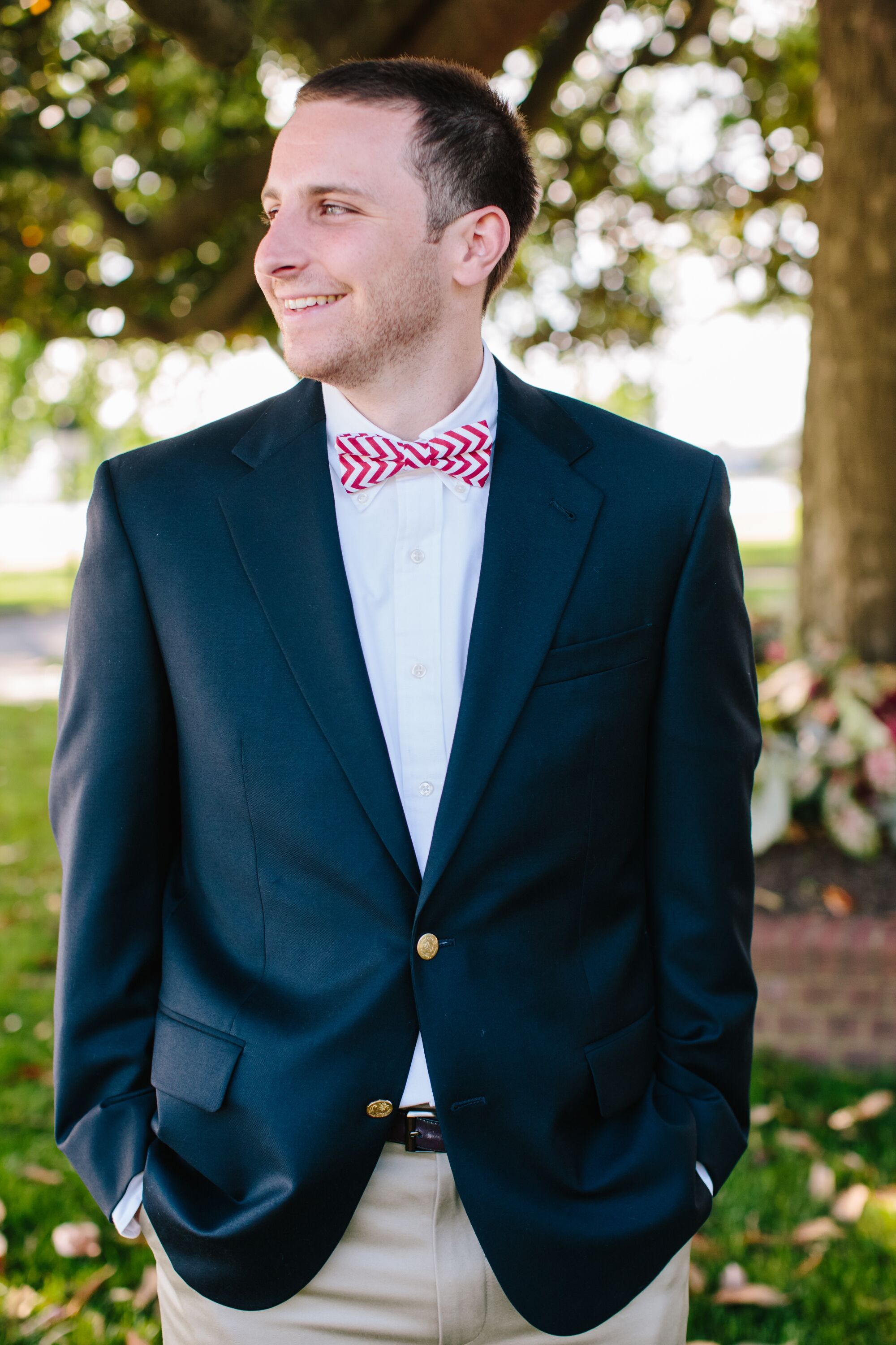 bow tie blue blazer