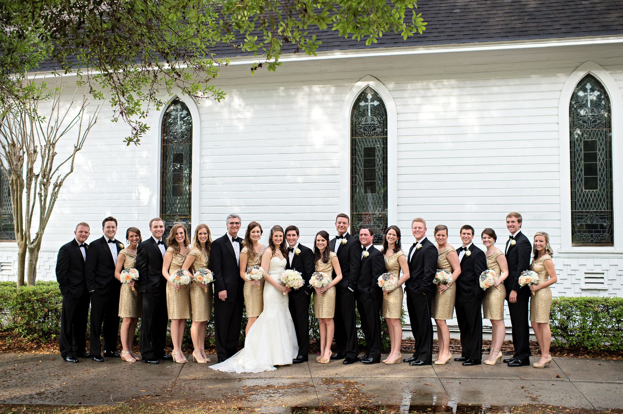 Black and shop gold wedding party