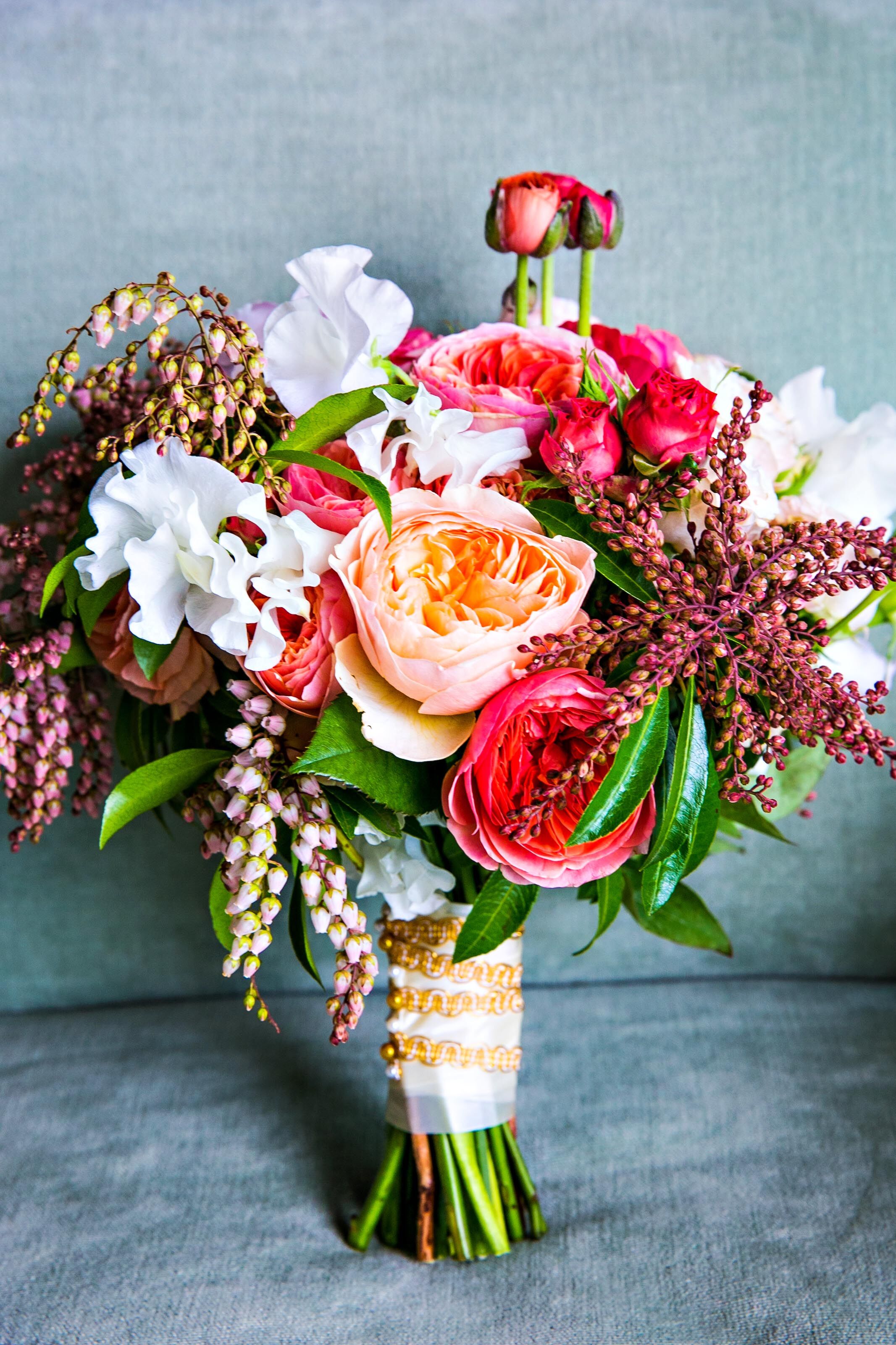 Ivory, Peach and Pink Bouquet