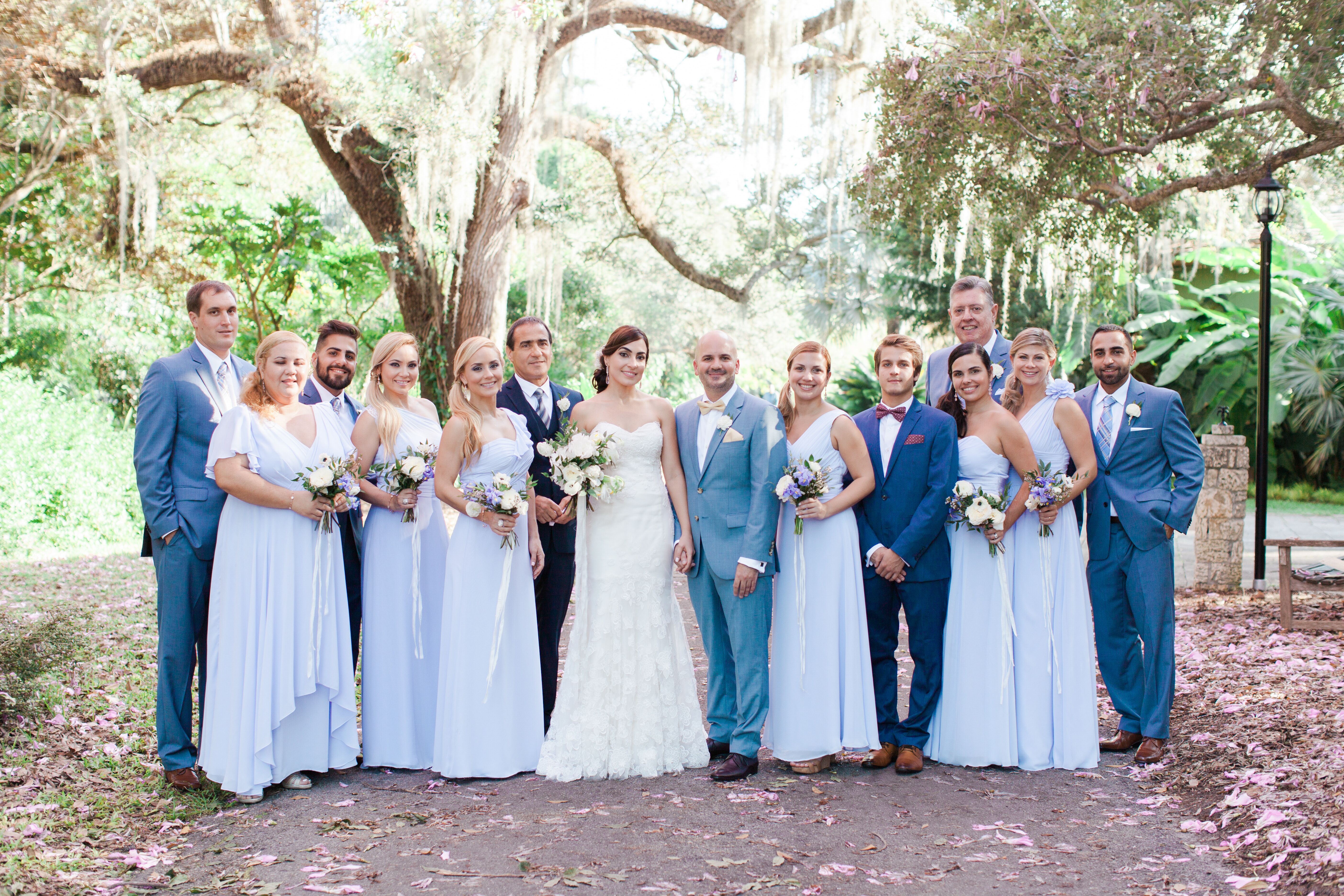 Blue suits and 2025 blue bridesmaid dresses