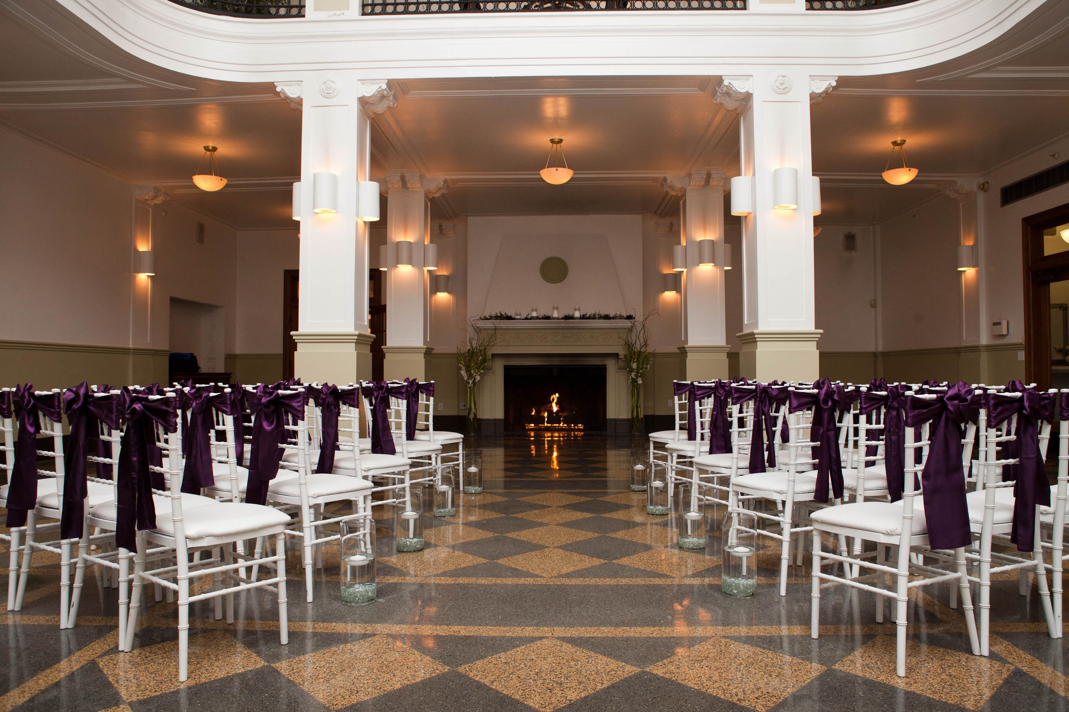 Ballroom Ceremony, White Chiavari Chairs