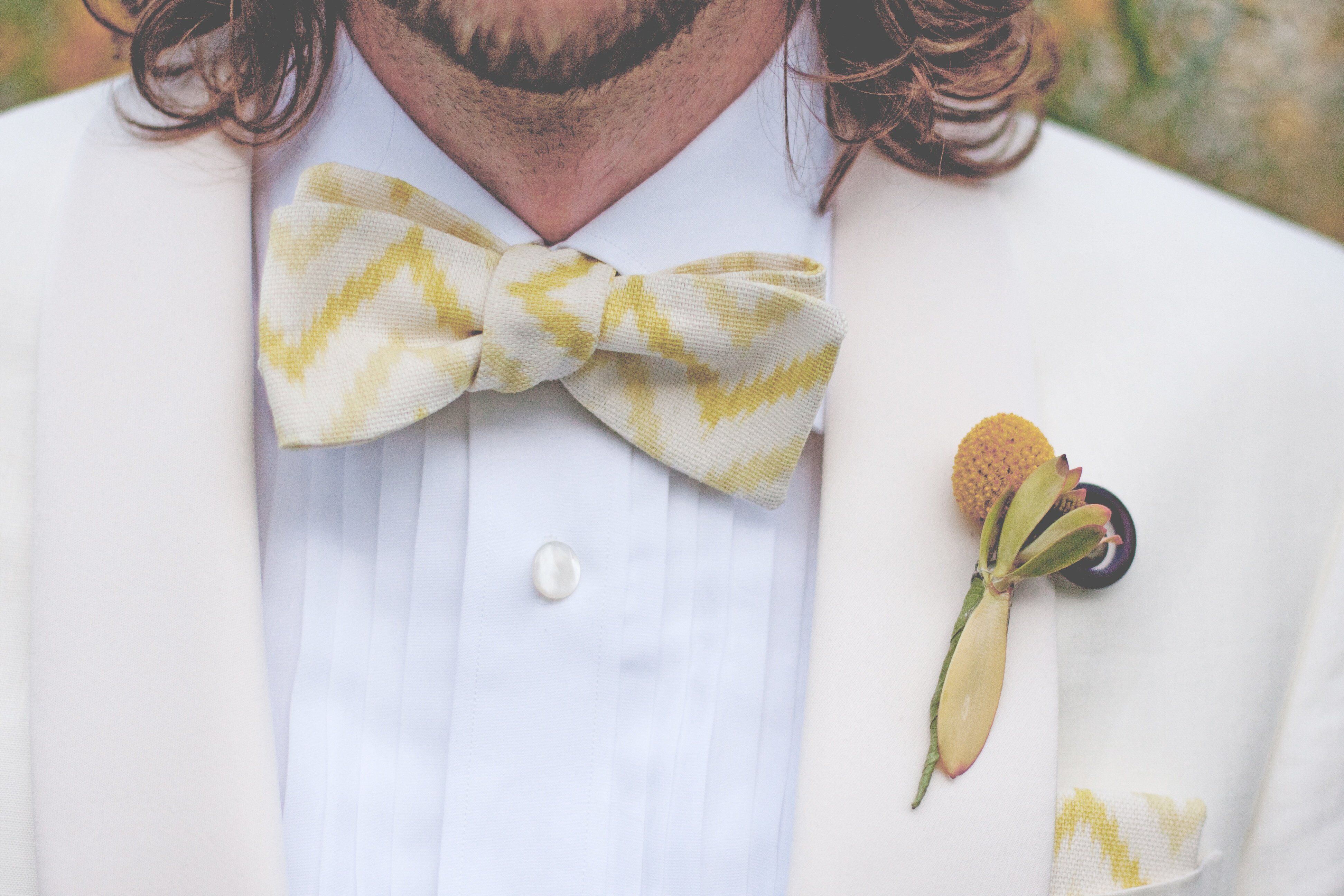 Brown Chevron Cotton Bow Tie main image 0