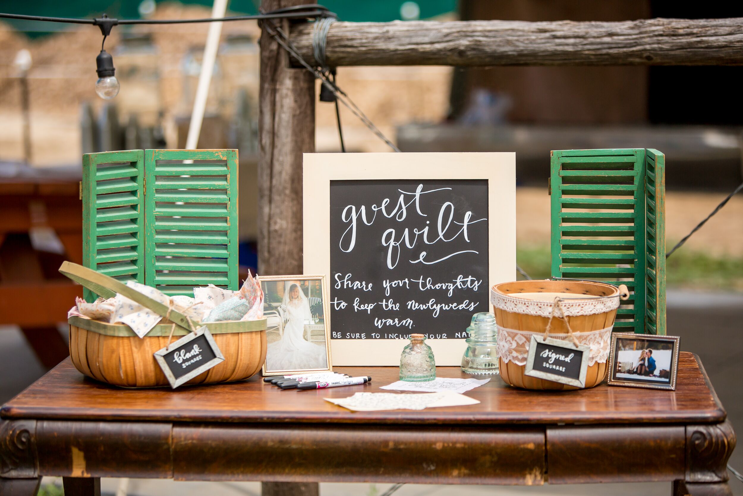 Rustic Quilt Square Wedding Guest Book