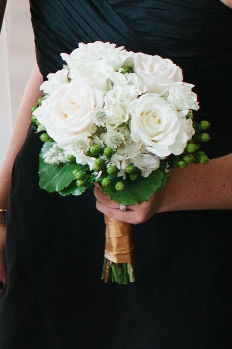 Classic White Rose Astrantia And Hypericum Berry Bouquet