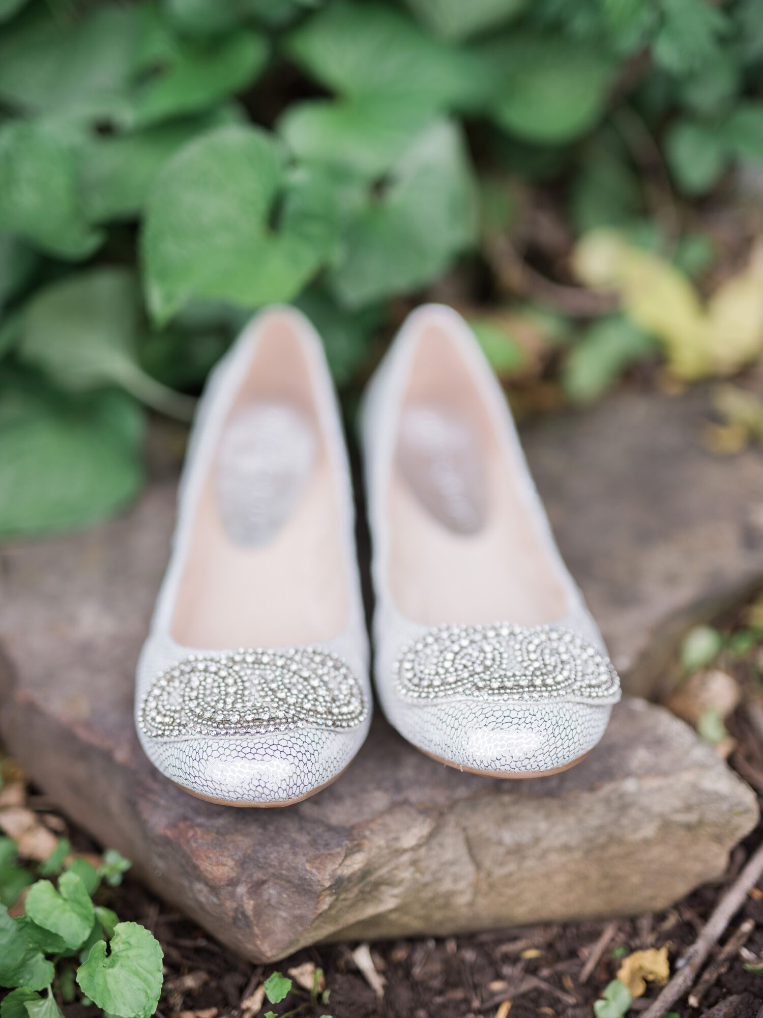 Glamorous Silver Bridal Flat Shoes