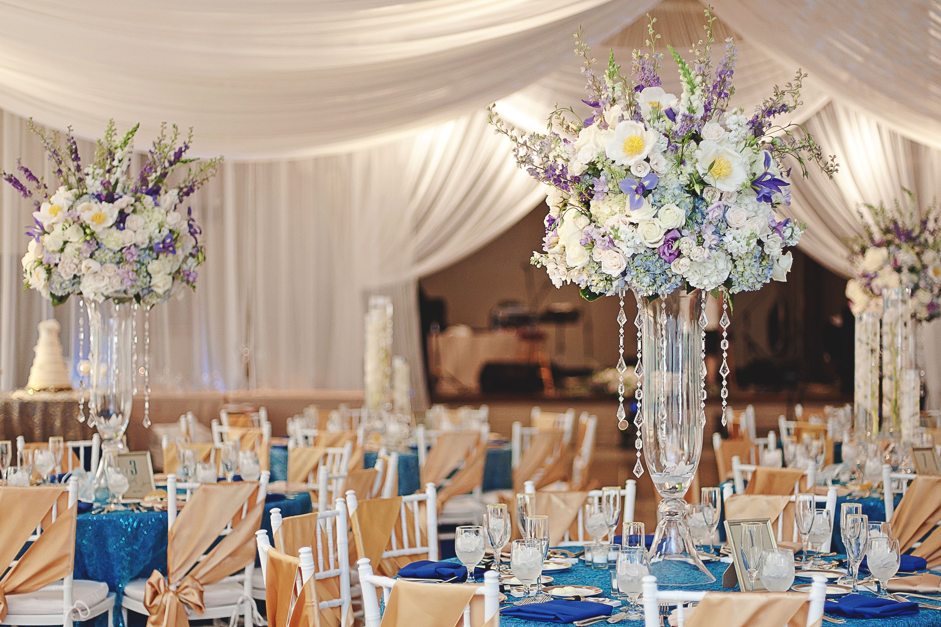 Glam Tented Reception With White Draping