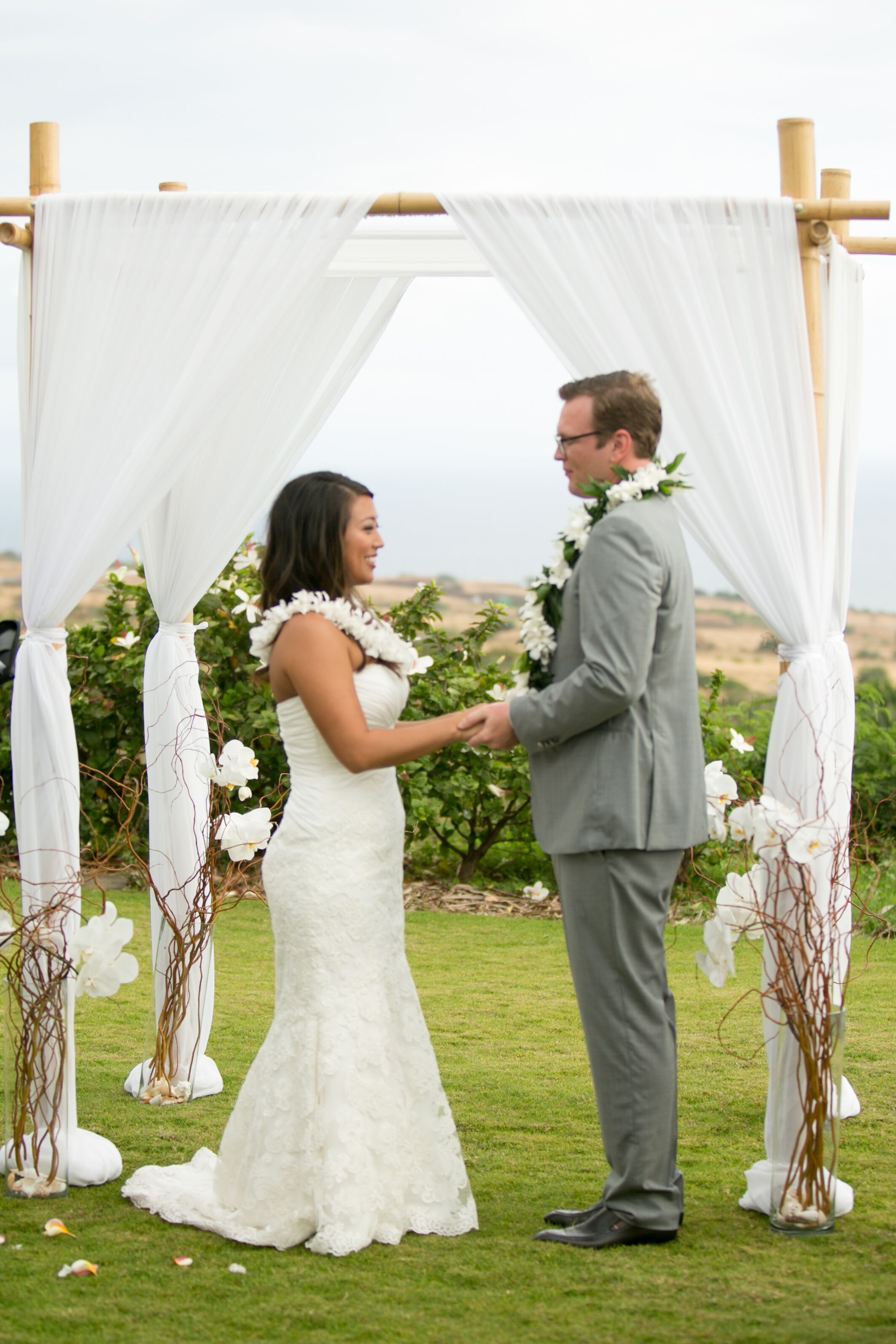 Hawaiian Lei Ceremony, Ivory Wedding Arch