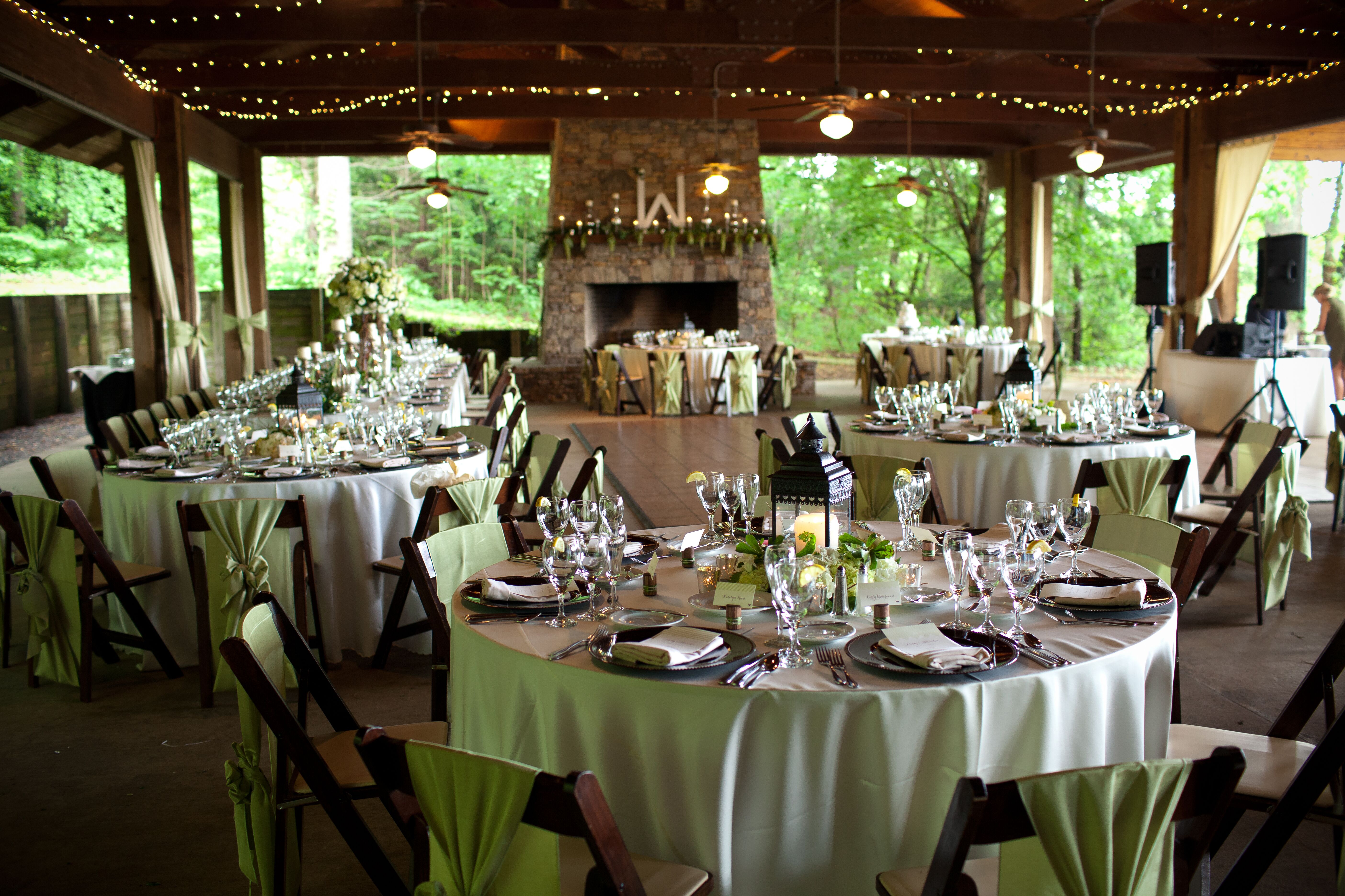 Sage Green Reception Table Linens