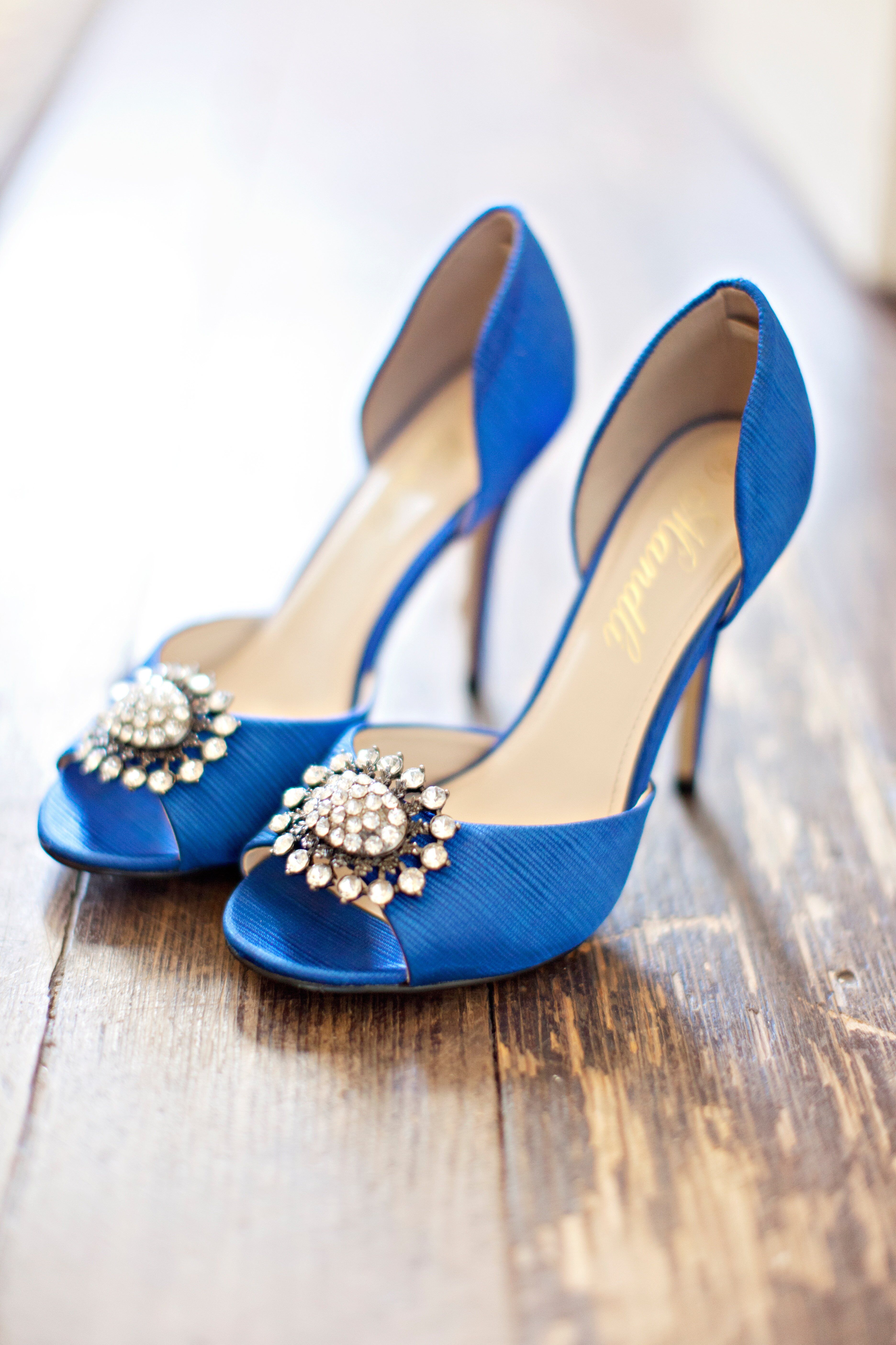 Embellished Blue Bridal Heels