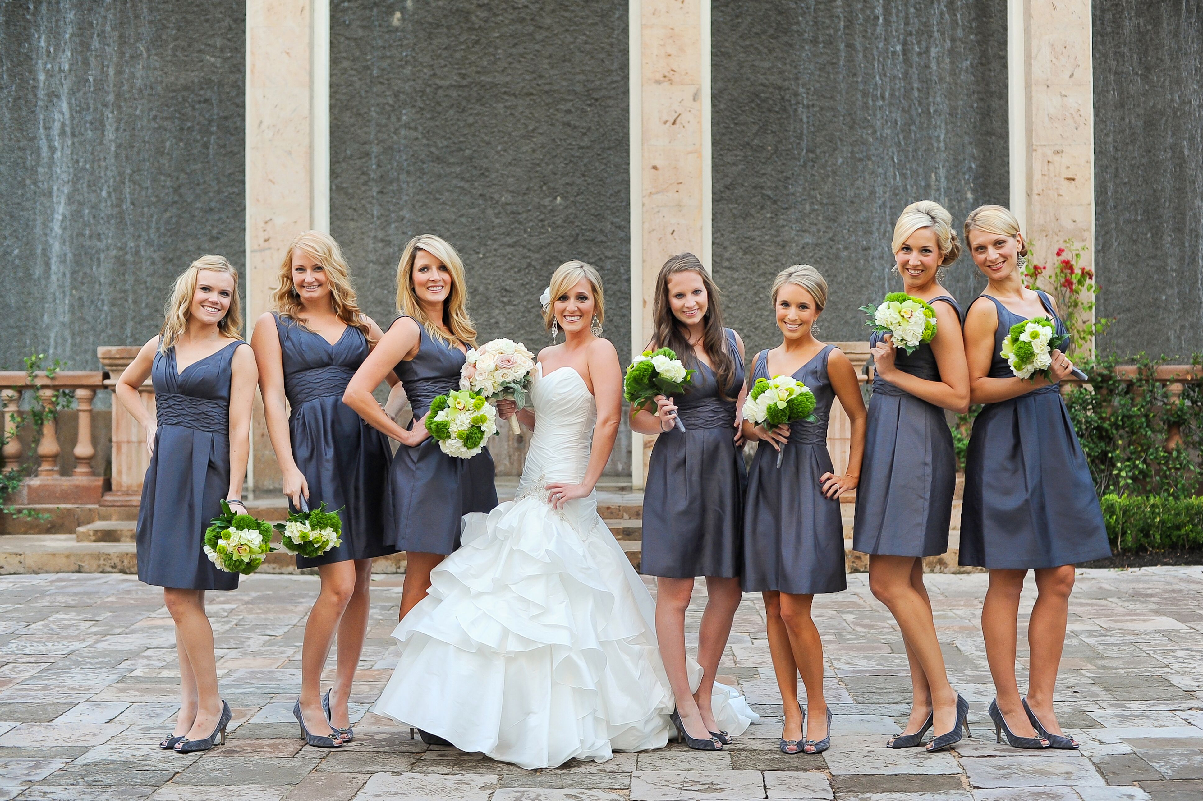 Dark gray cheap wedding dress