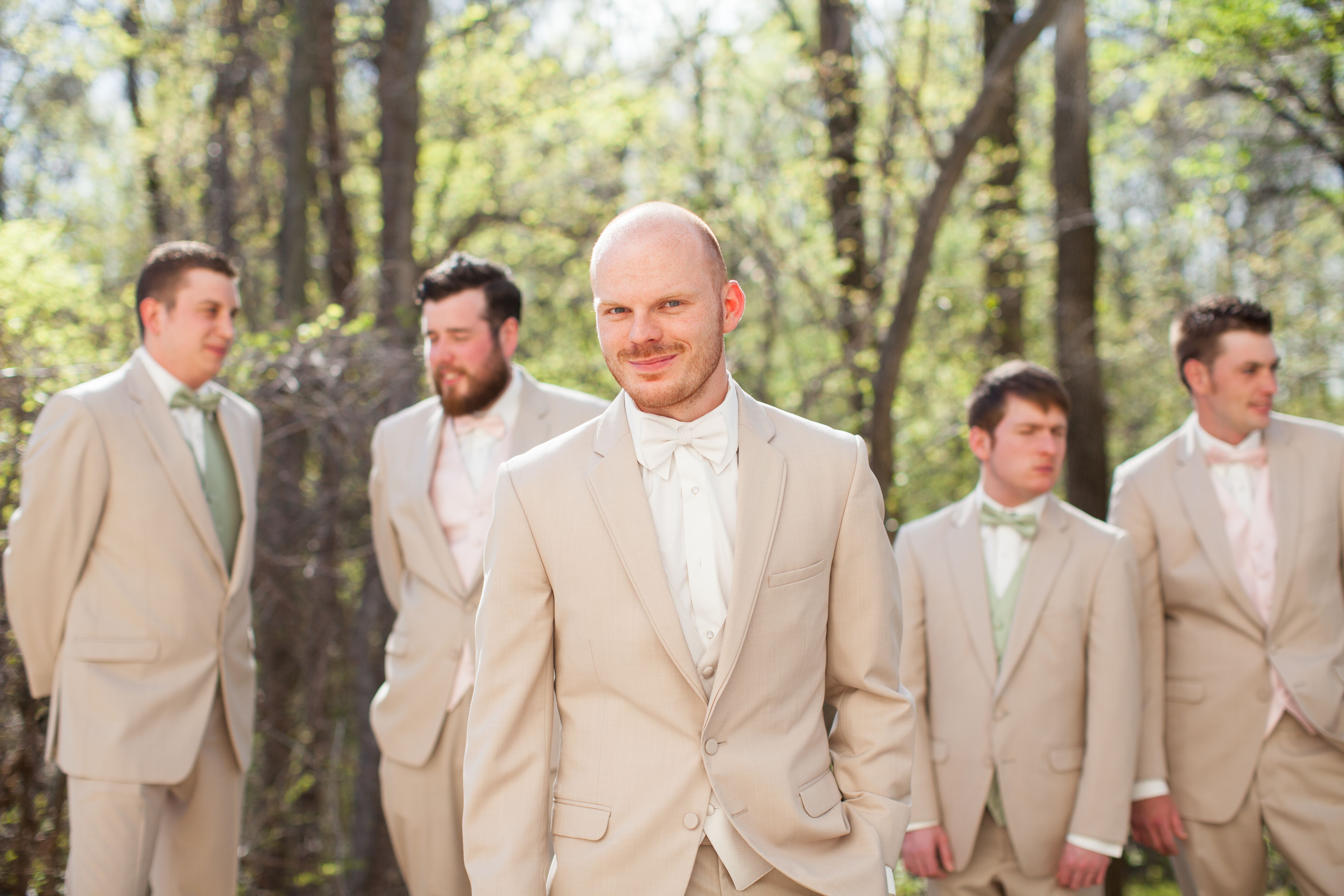 Margo's Taupe Groomsmen Suits