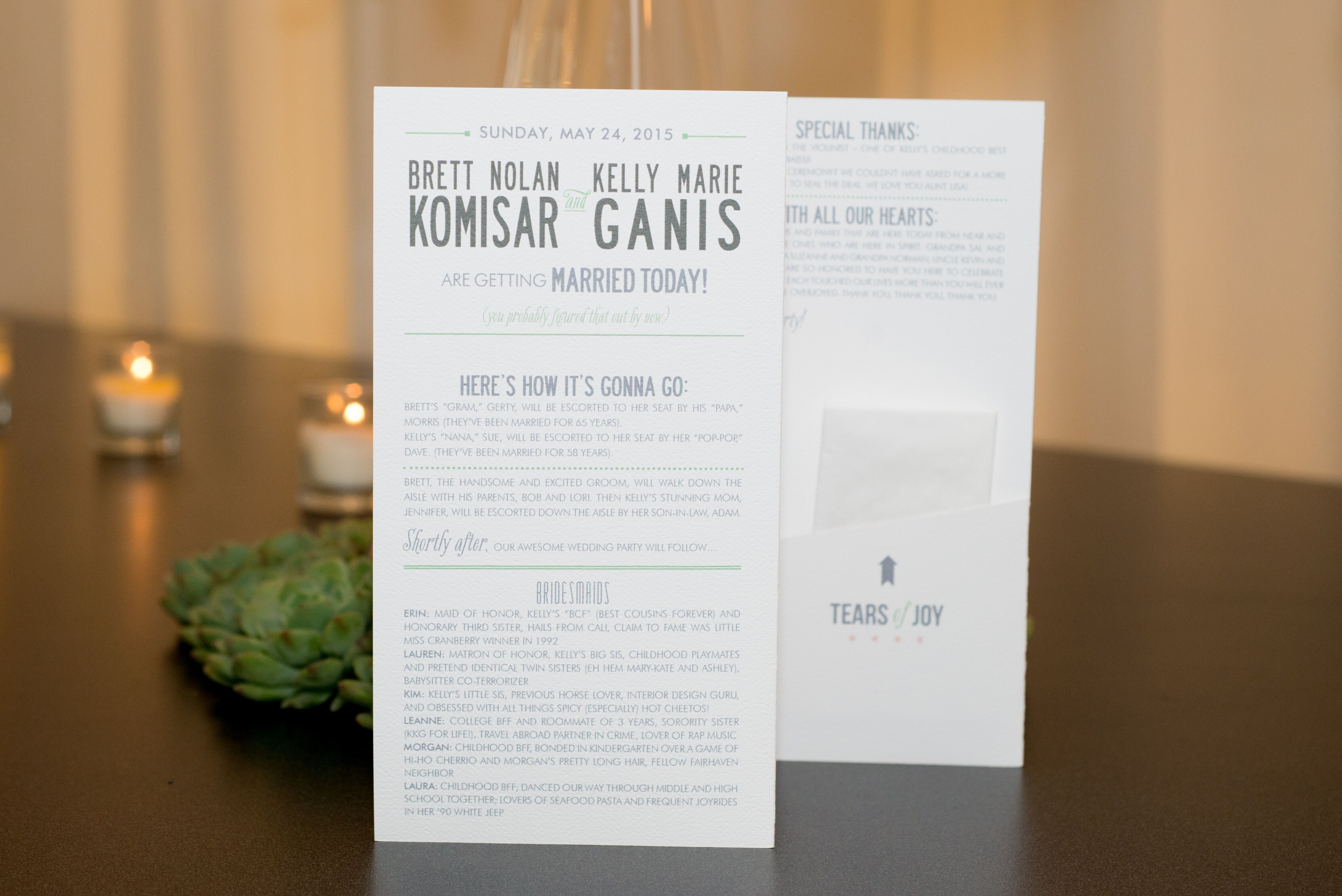 Witty Wedding Programs