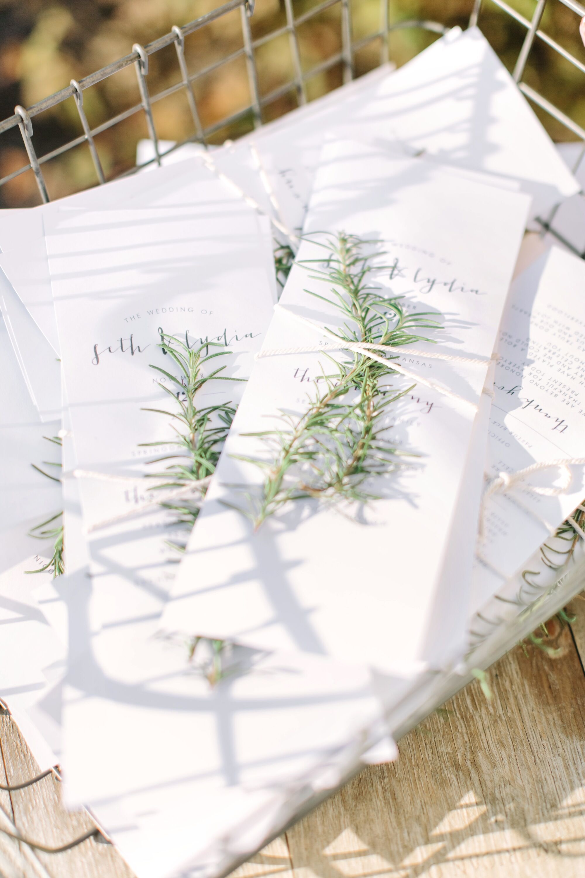 Nature Inspired Handmade Wedding Programs