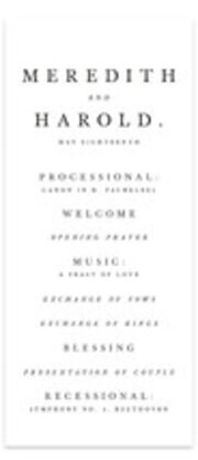 Wedding Programs Wedding Program Wording