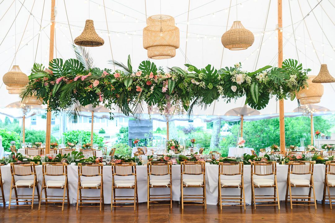 Tropical Tent Reception Set Up