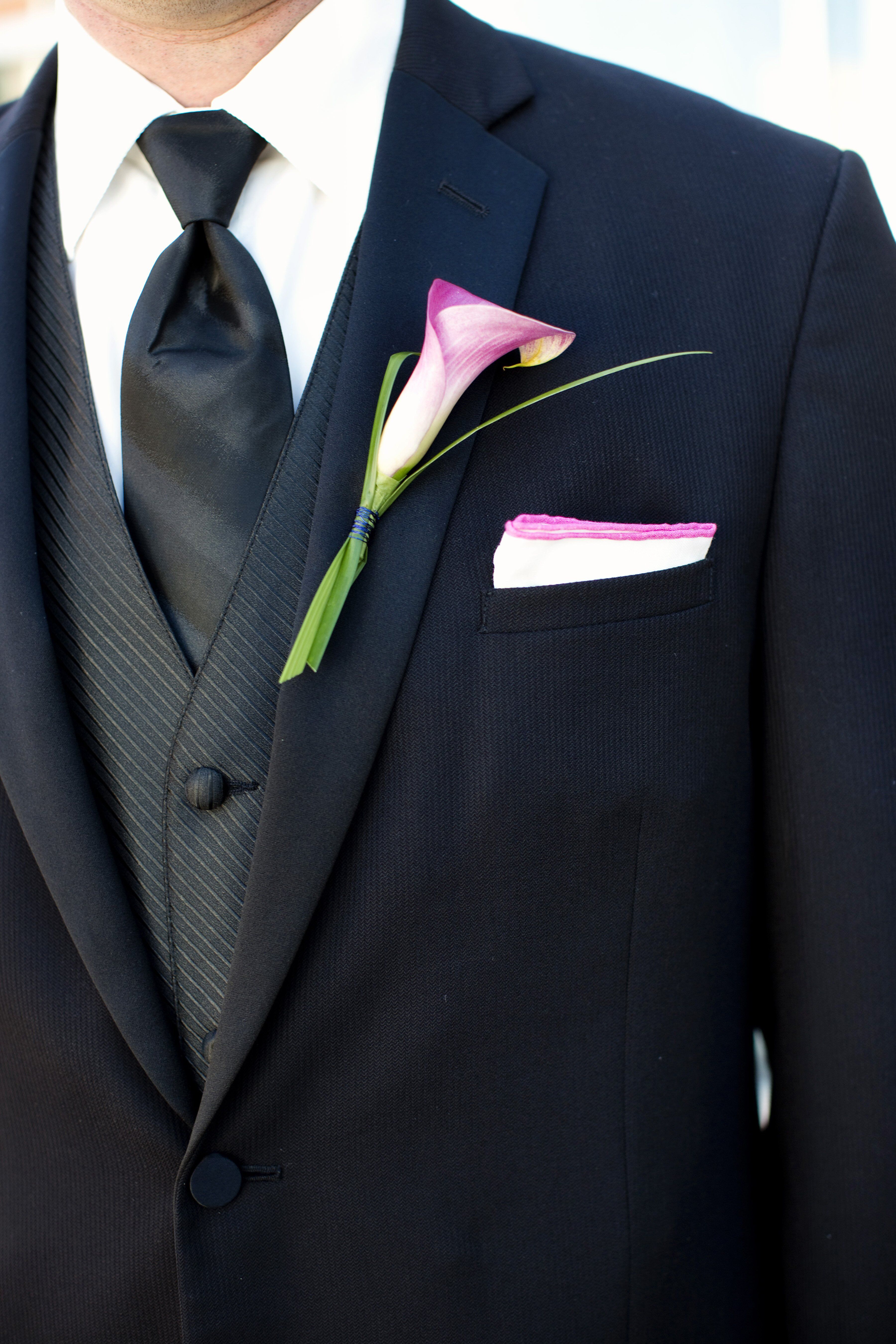 Pink Calla Lily Boutonniere