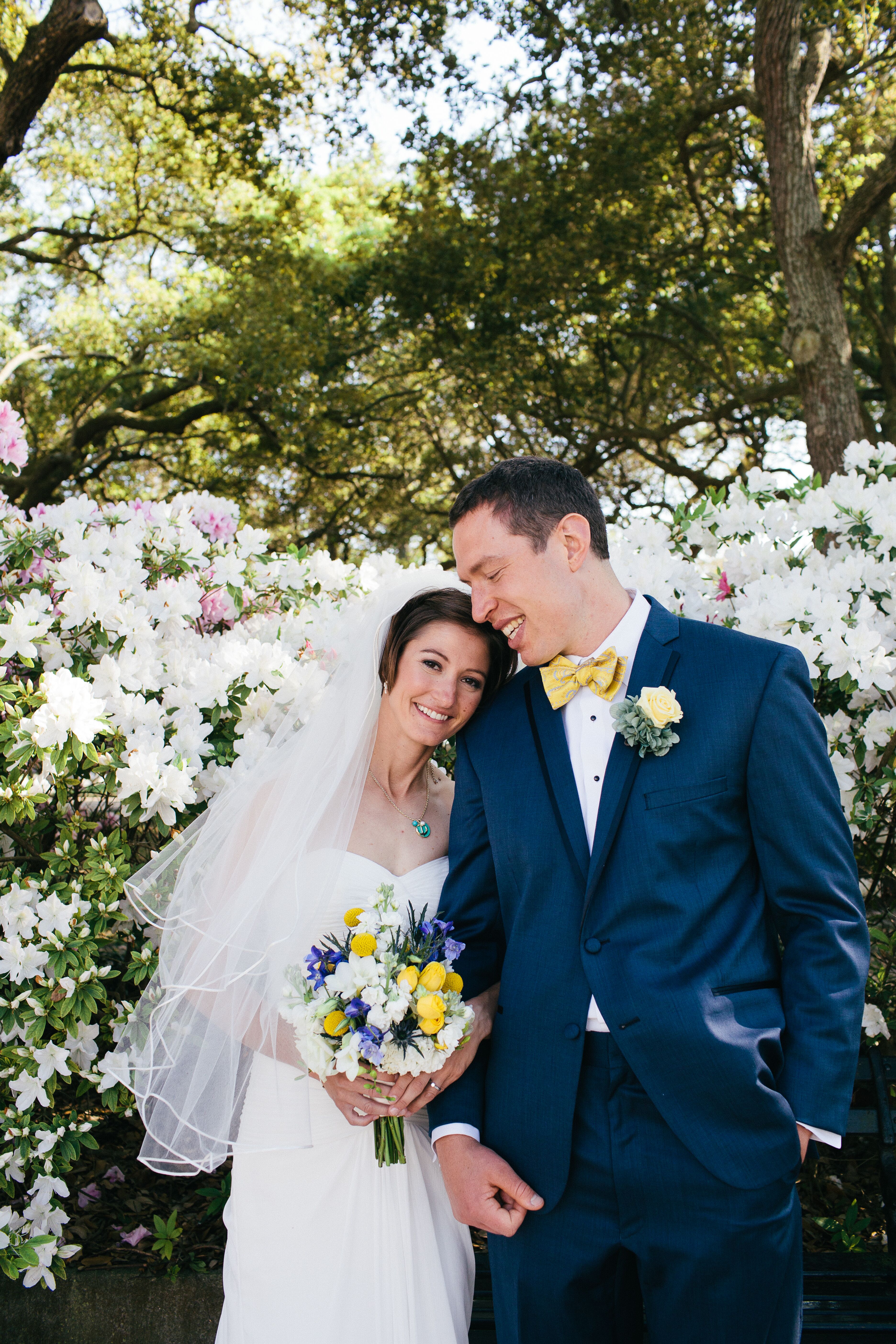 Navy Blue Tuxedo With Yellow Bow Tie