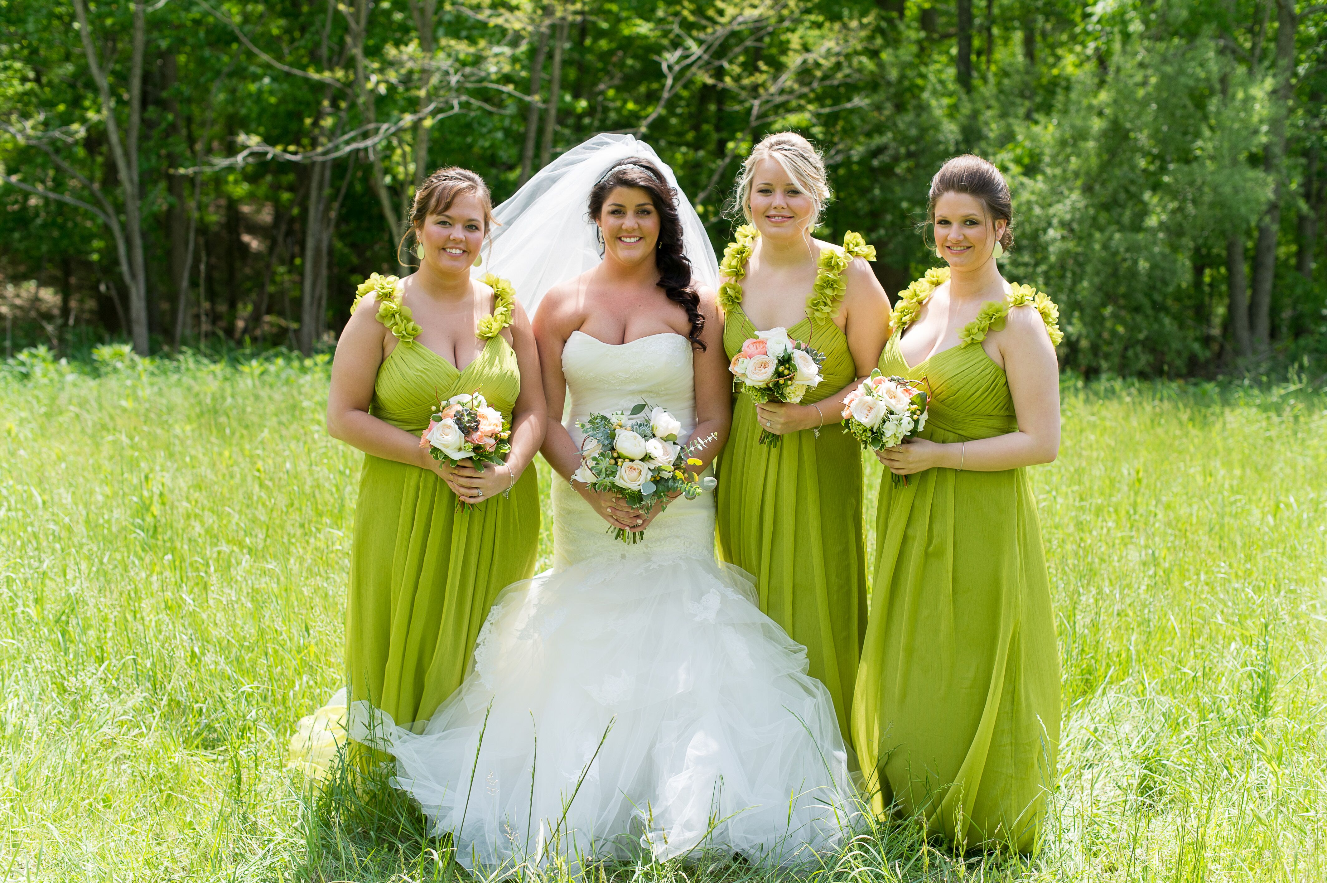 chartreuse bridesmaid dress