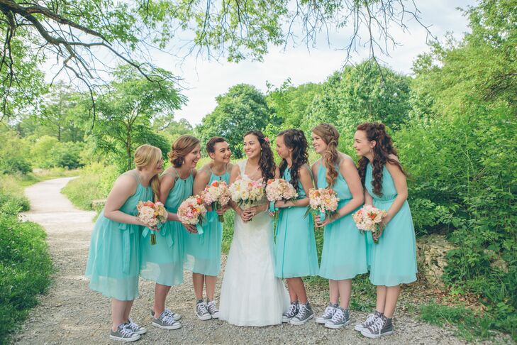 Halter Tiffany Blue  Bridesmaid  Dresses 