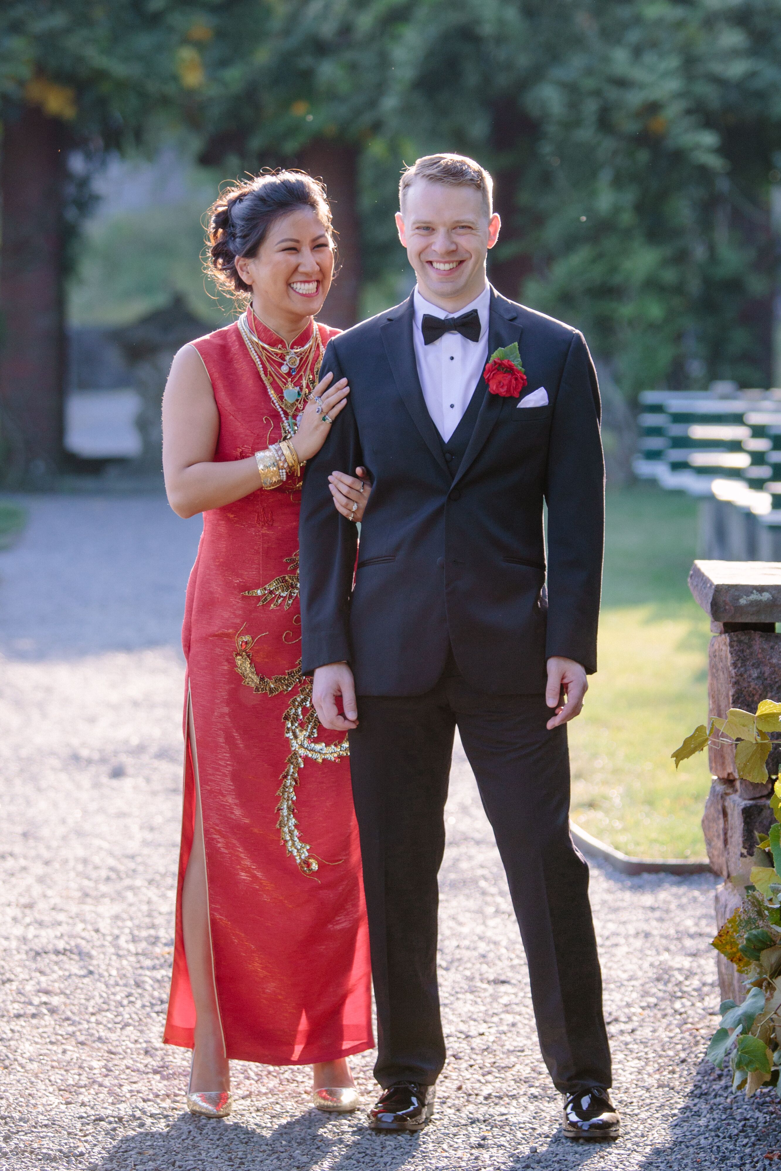 Traditional red sales wedding dress