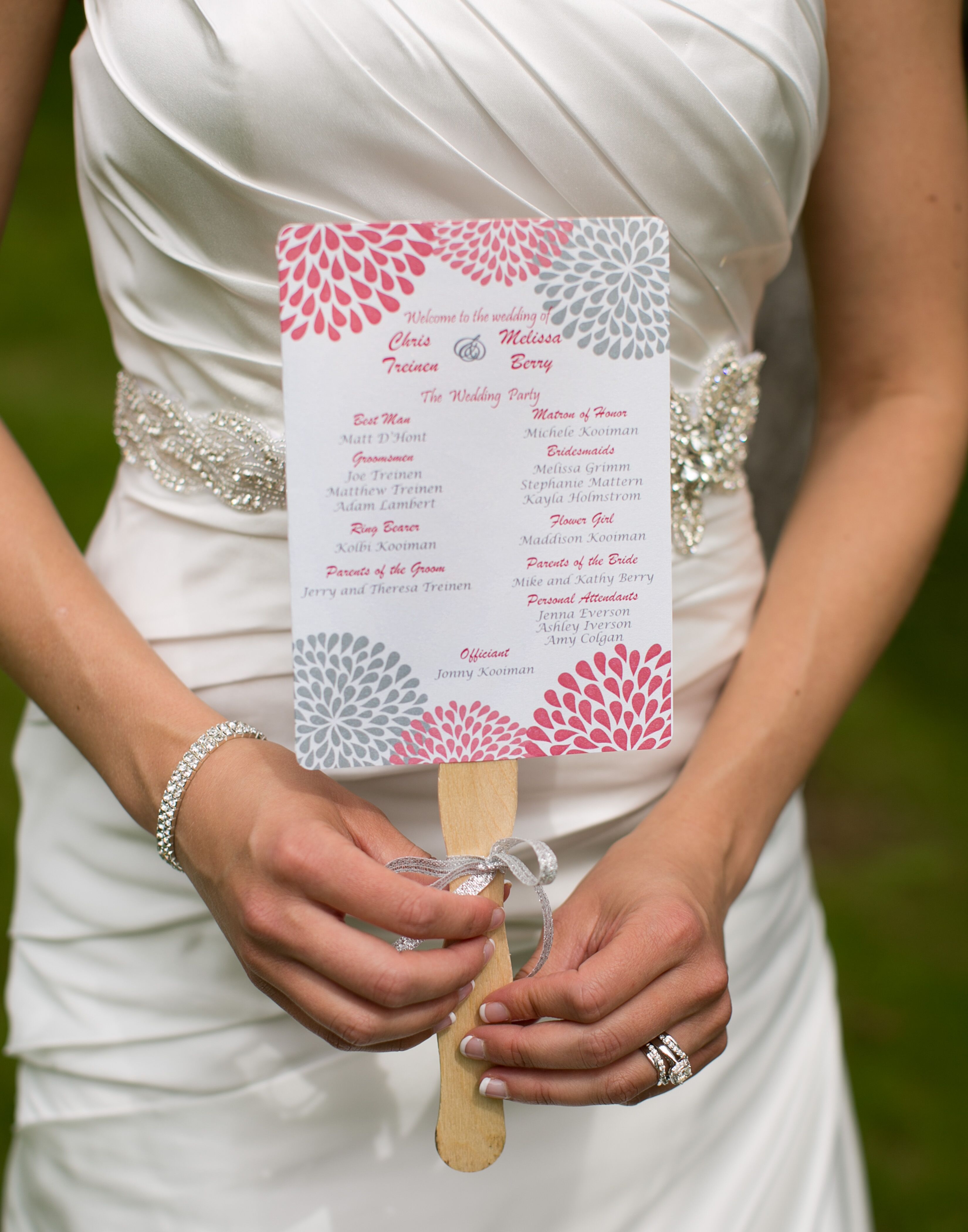 Elegant Wedding Programs With Wooden Fan Handles