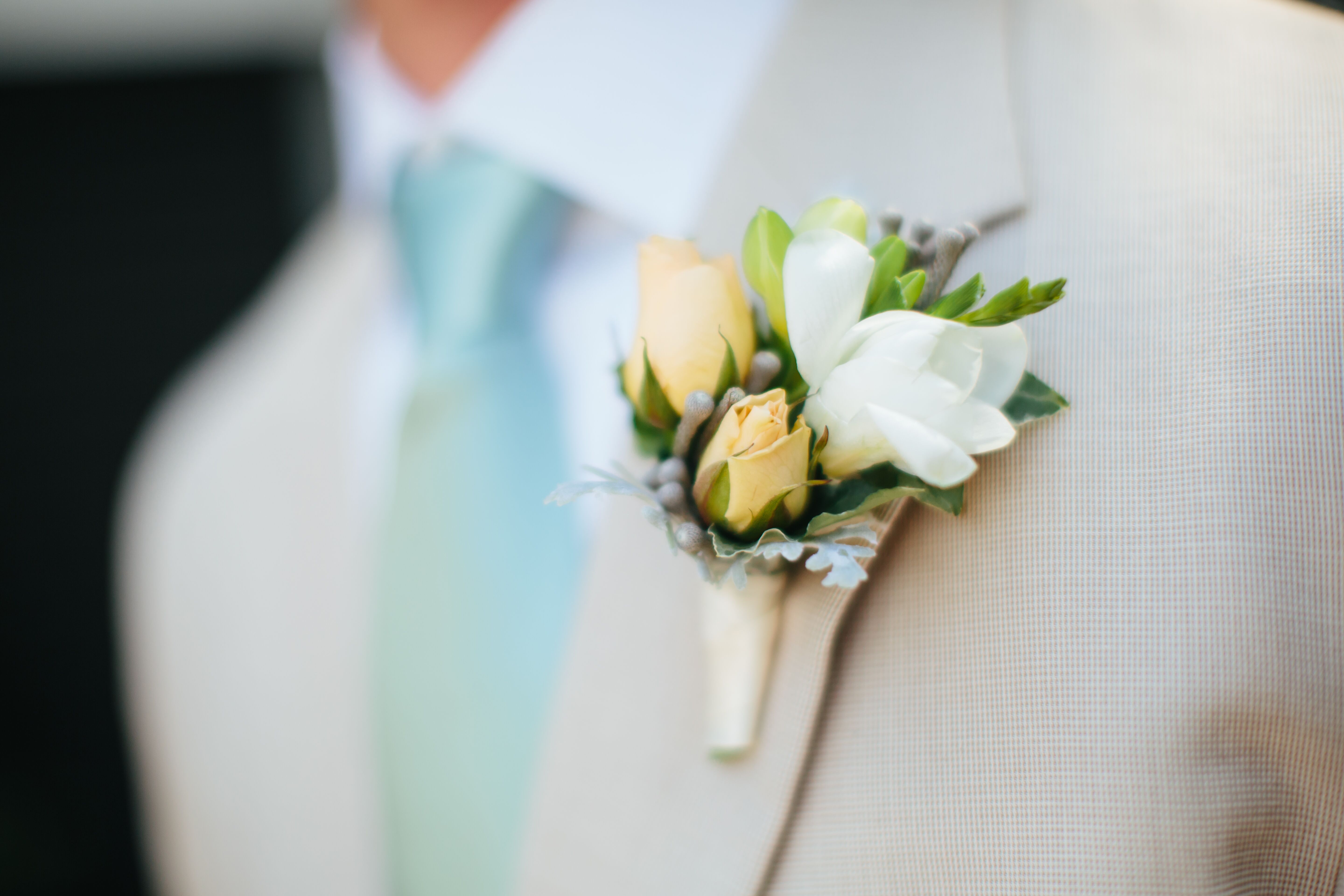 yellow rose boutonniere