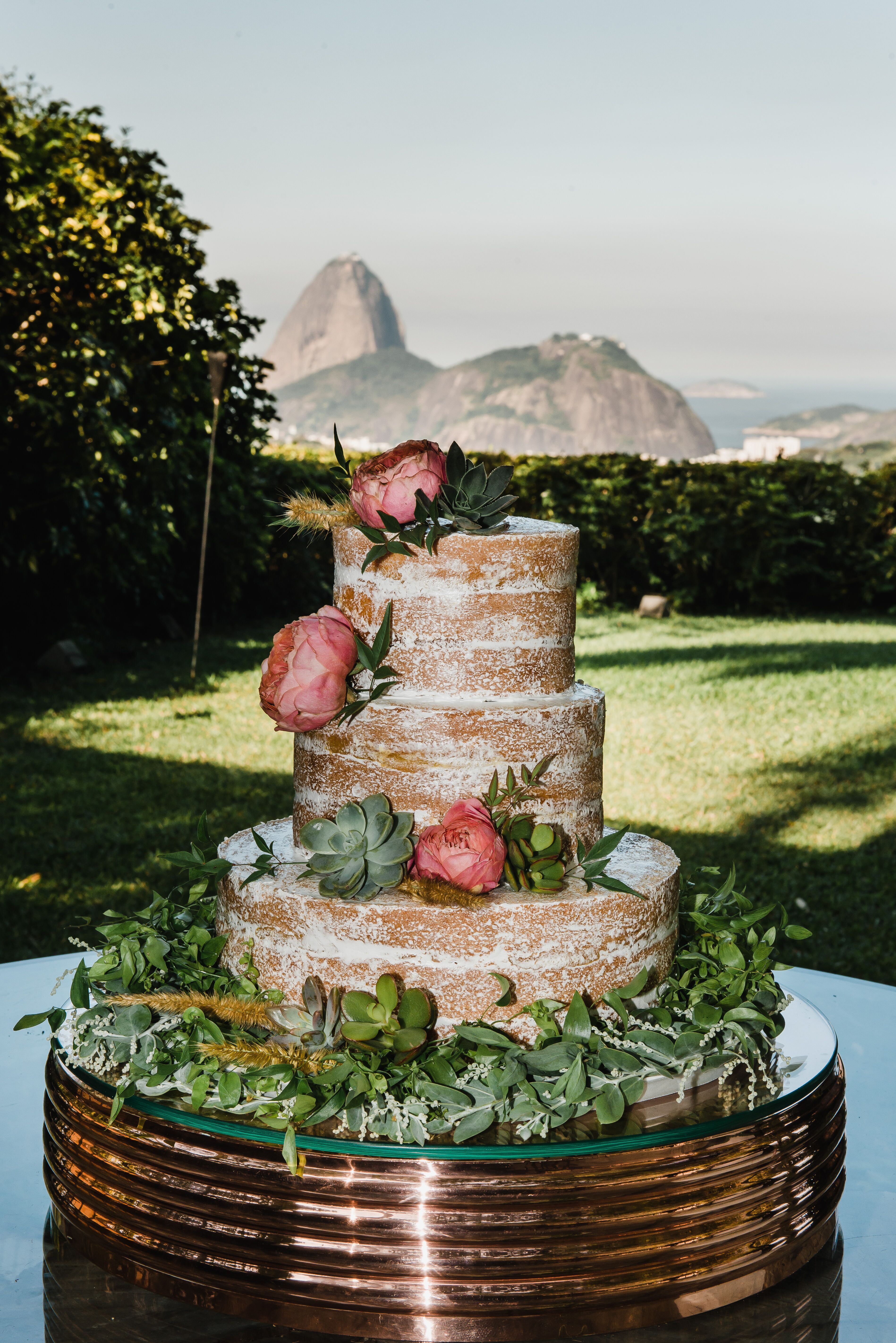 Rustic Wedding Cake With Succulents - CakeCentral.com