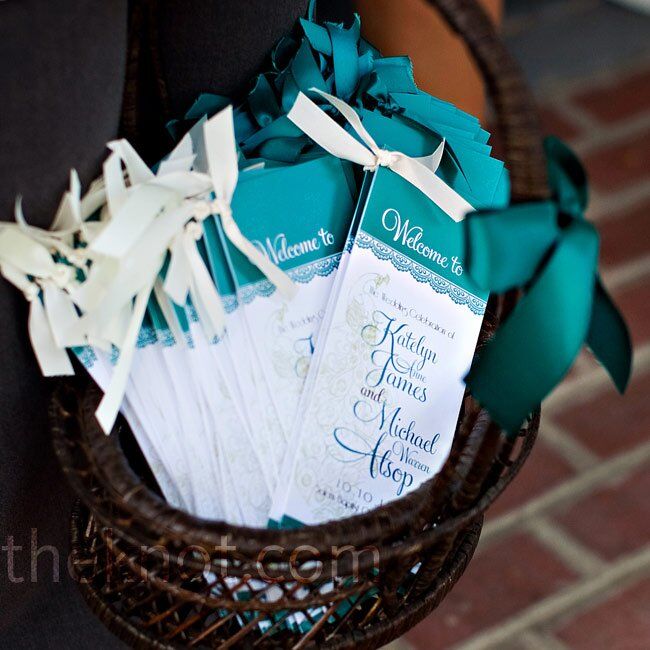 Teal Wedding Programs