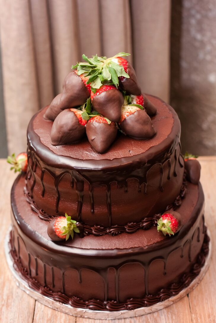 Two Tier Round Chocolate Wedding Cake 7200