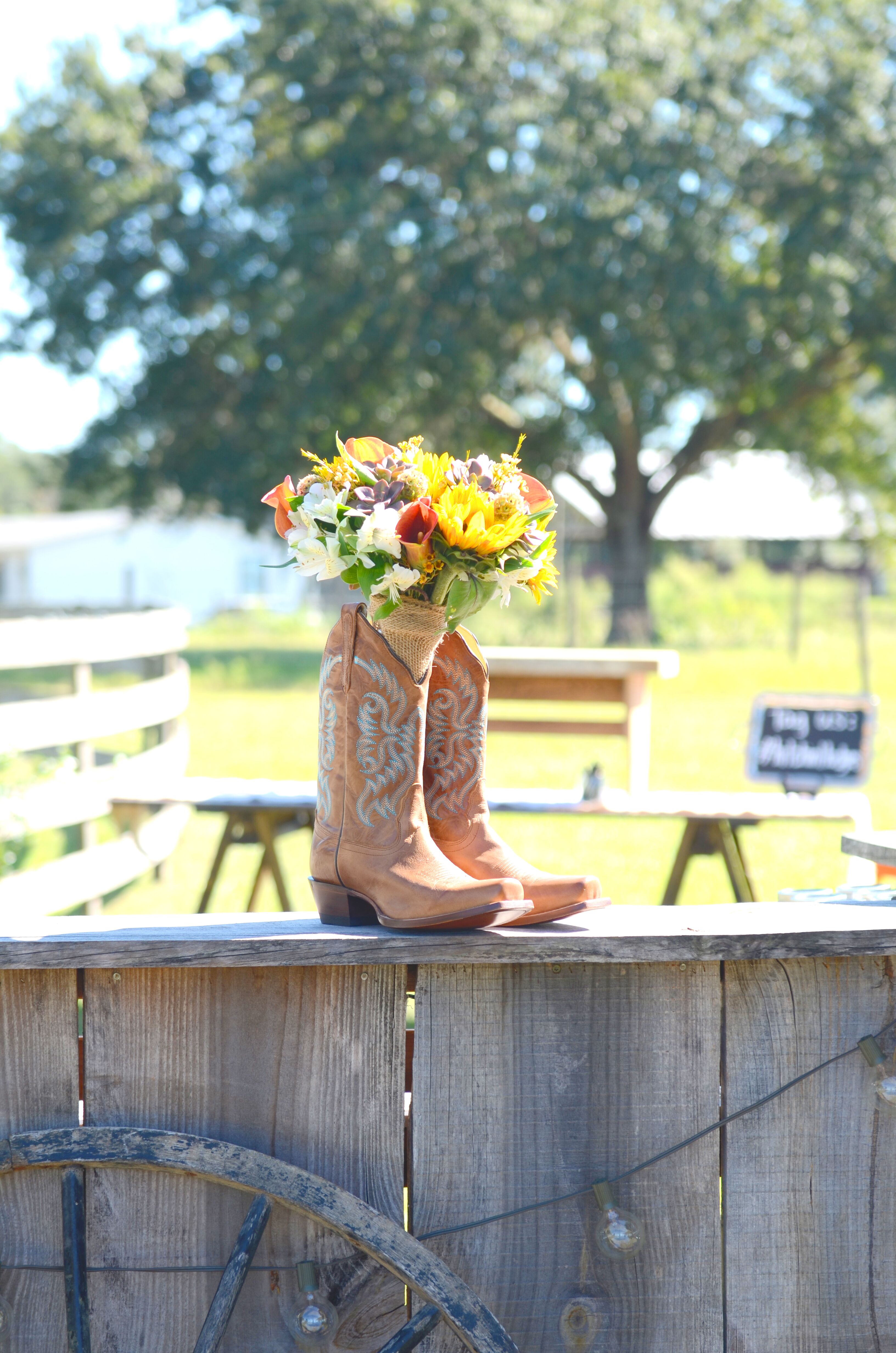 Cowboy boots with hot sale flowers on them