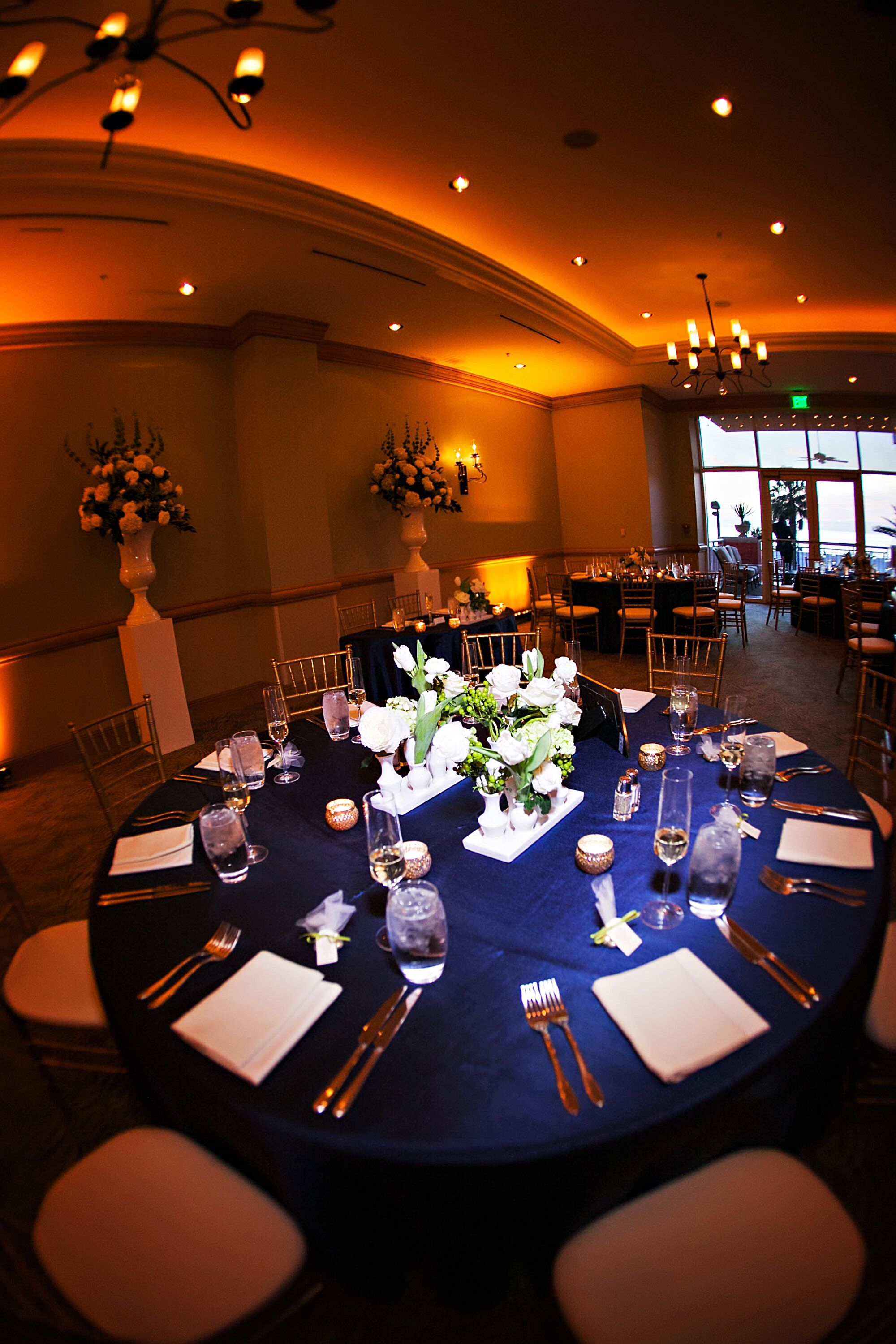 Romantic Navy Wedding Reception at Hyatt Beach Resort