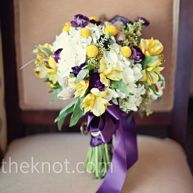 White Yellow And Purple Bouquet