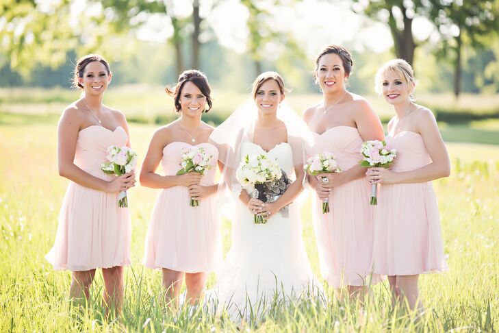 Short Blush Bridesmaid Dresses