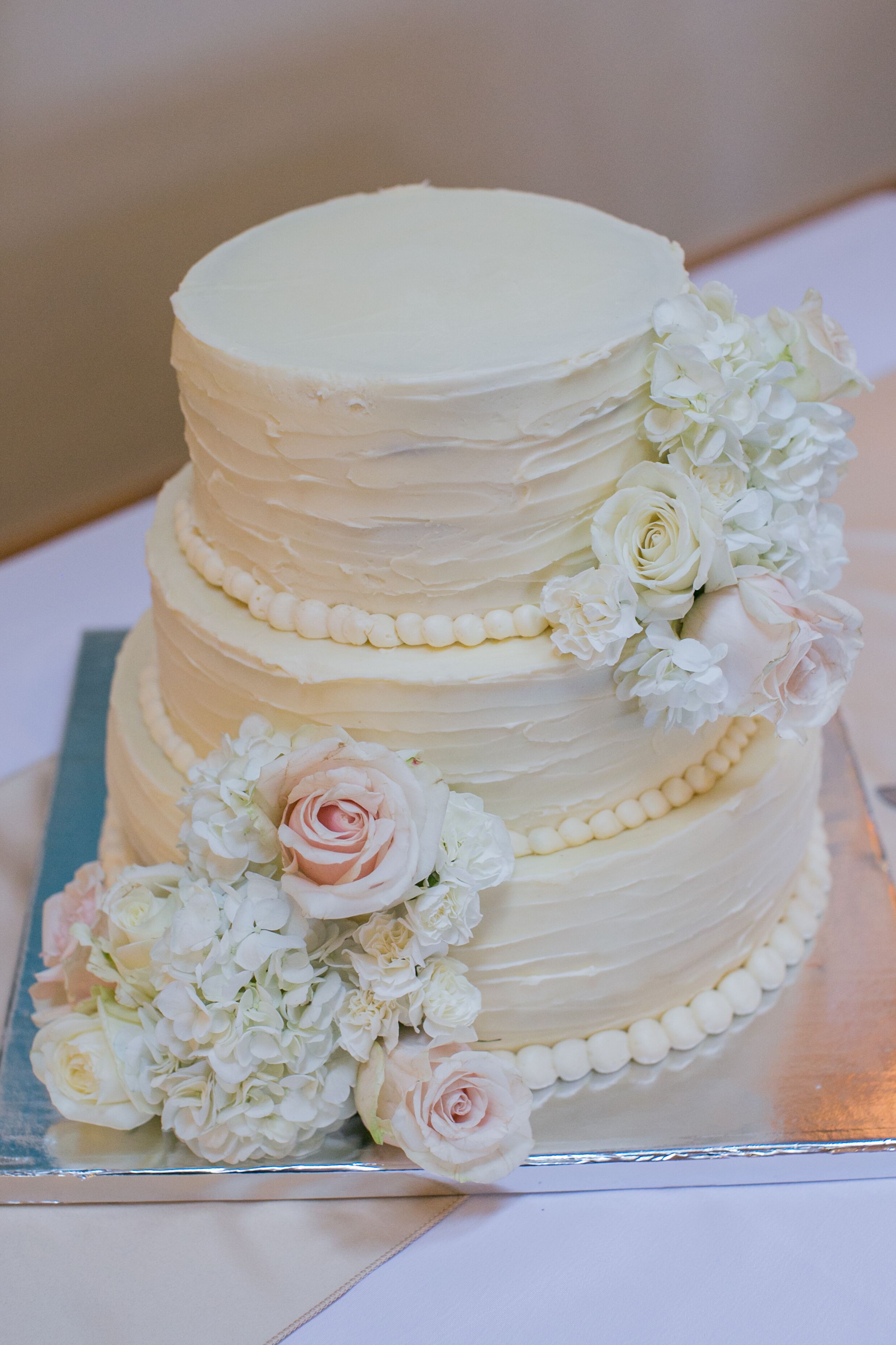 Vanilla Wedding Cake With Custard Filling