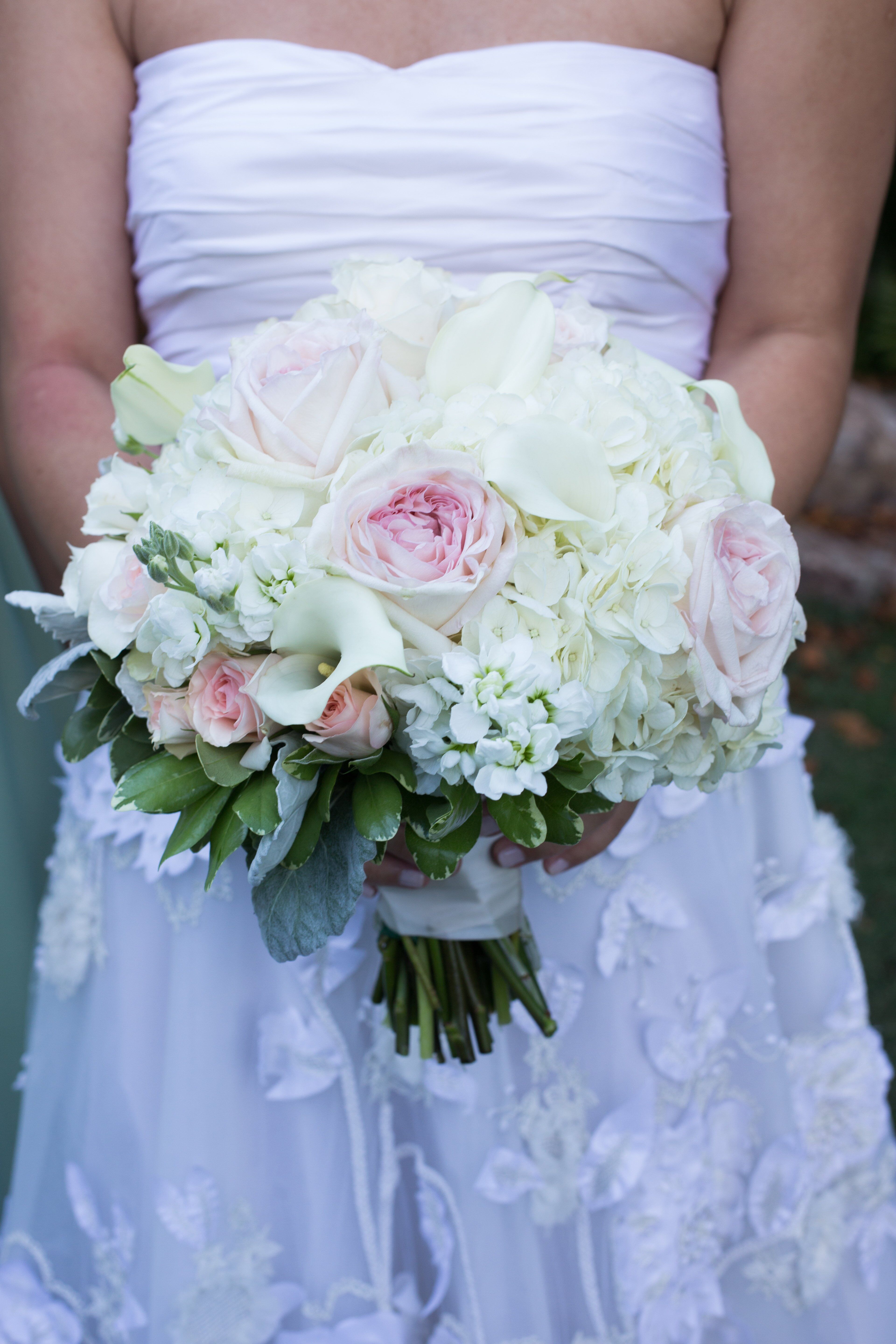 White and Light Pink Bridal Bouquet