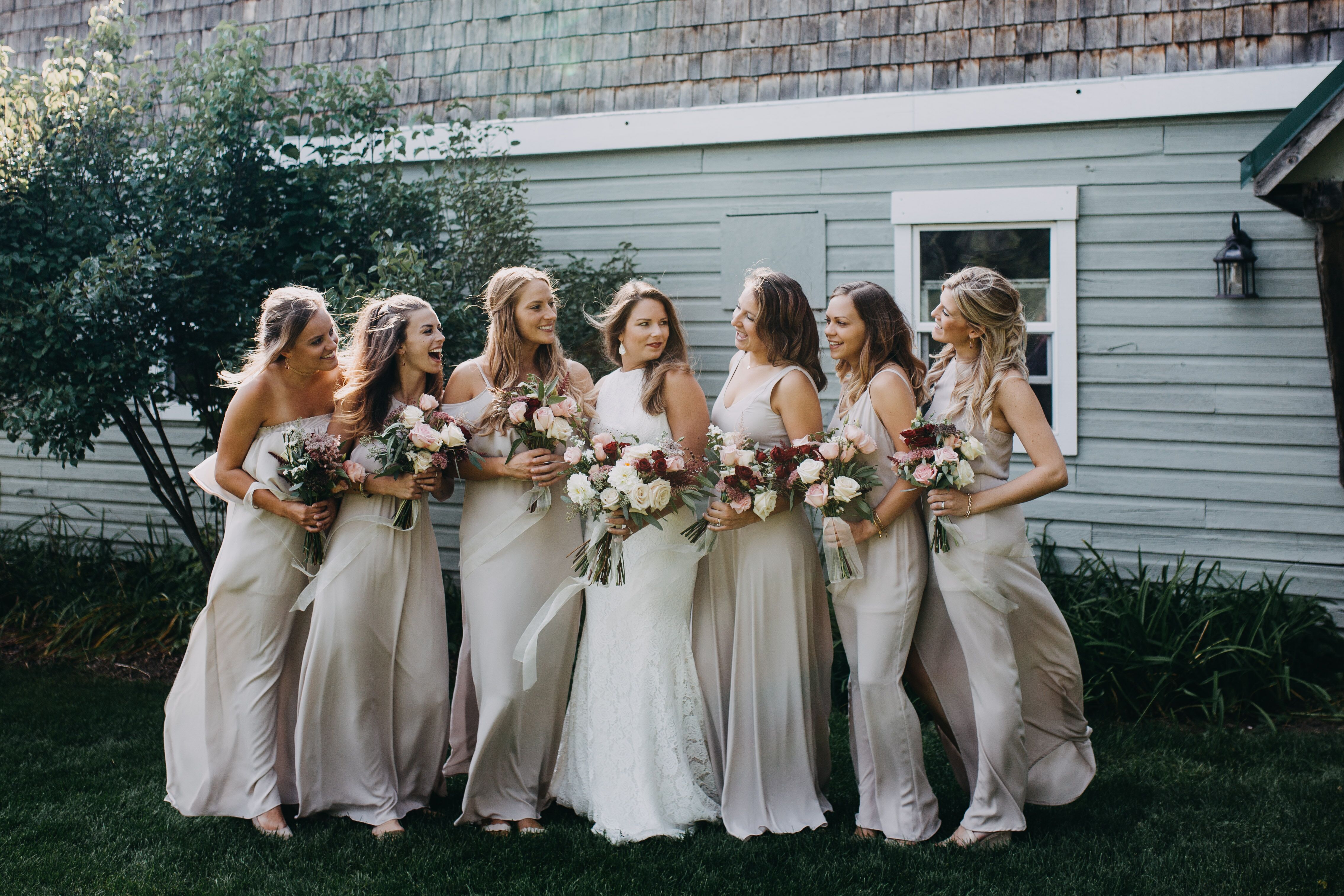 Long Champagne Bridesmaid Dresses